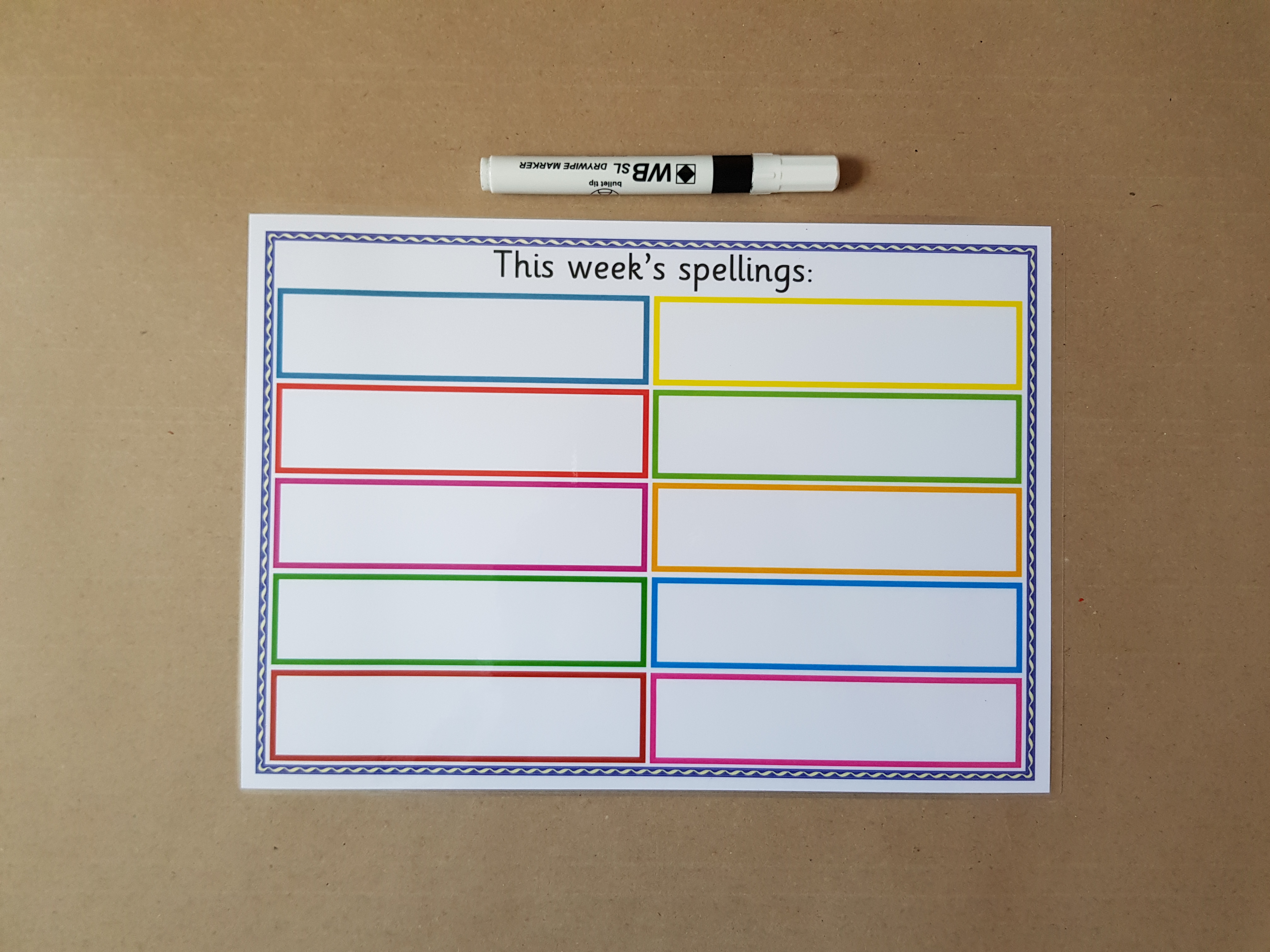 This week's spellings - display poster