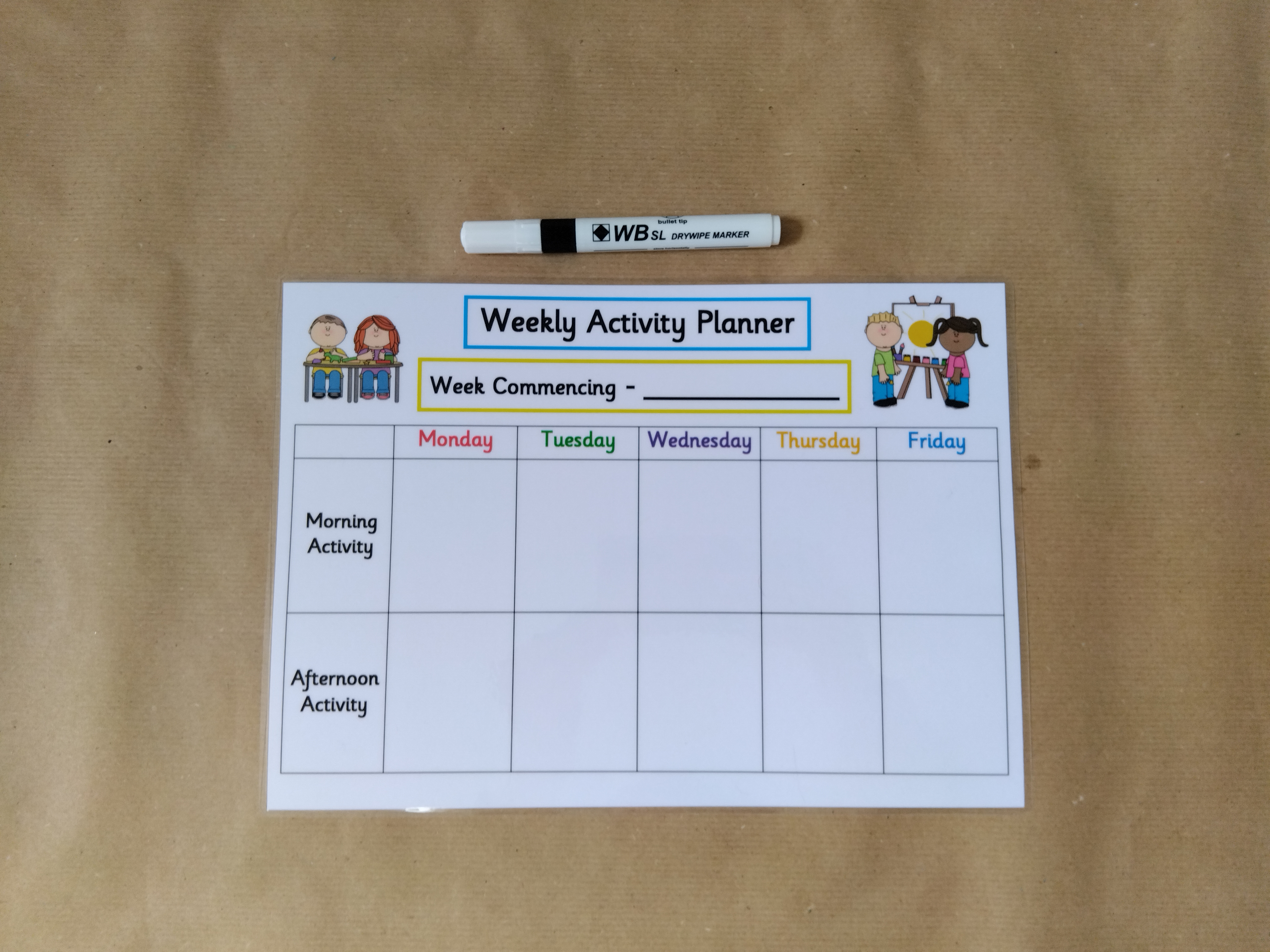 Childminders - Weekly Menu Planner and weekly activity planner 