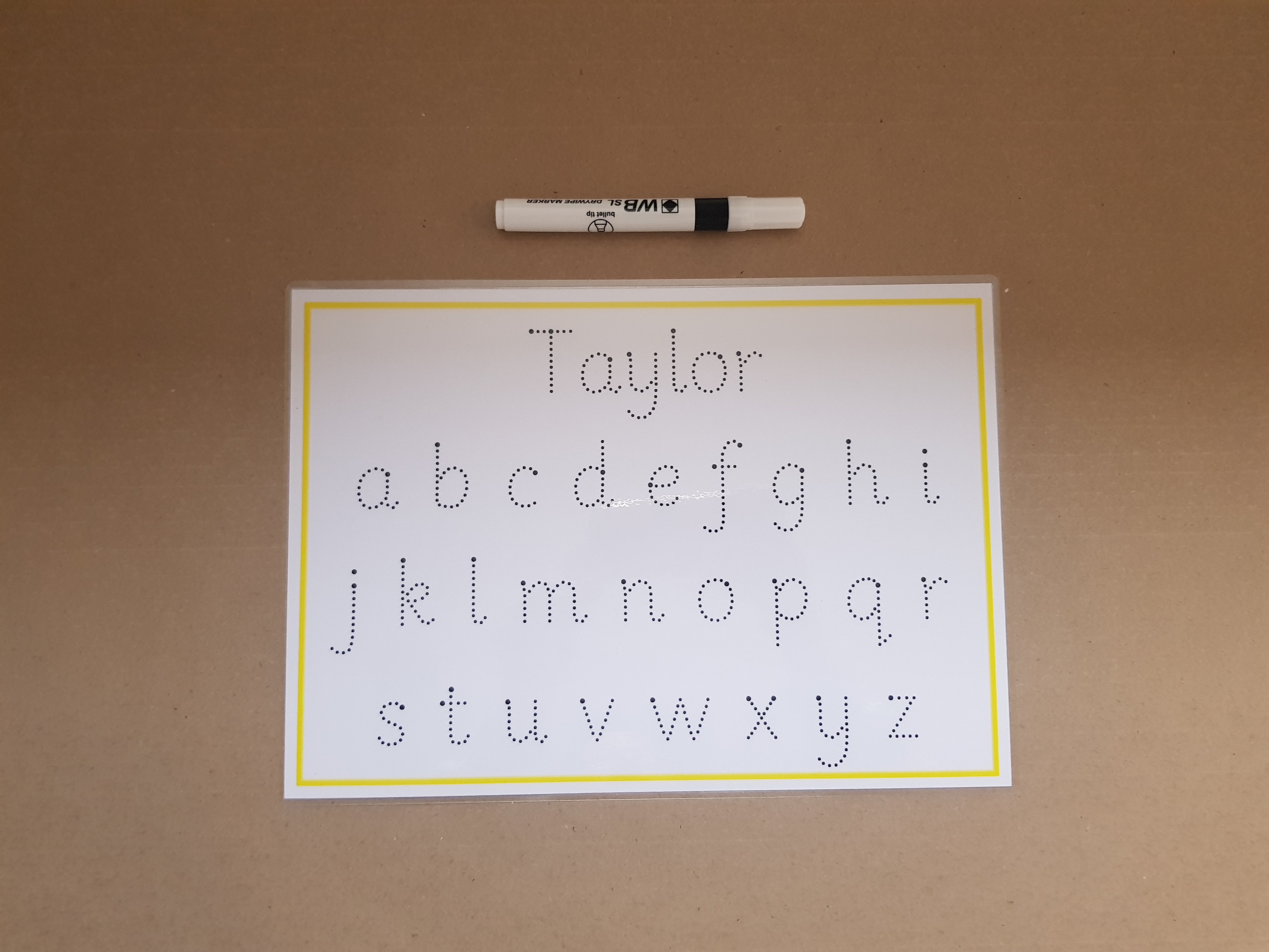 Personalised name and letters - formation mat and dry wipe pen