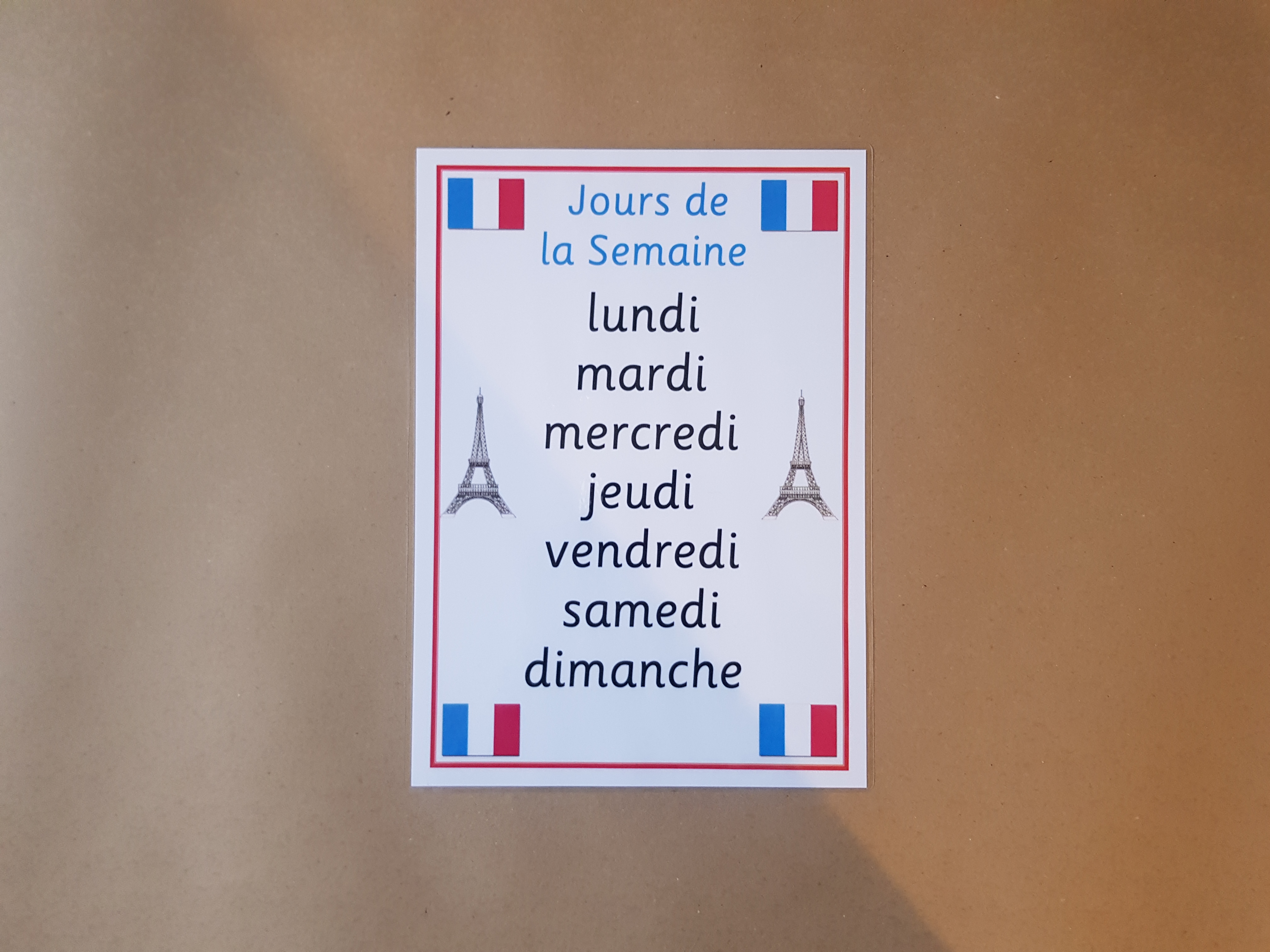 French Days of the Week and Months of the Year Poster
