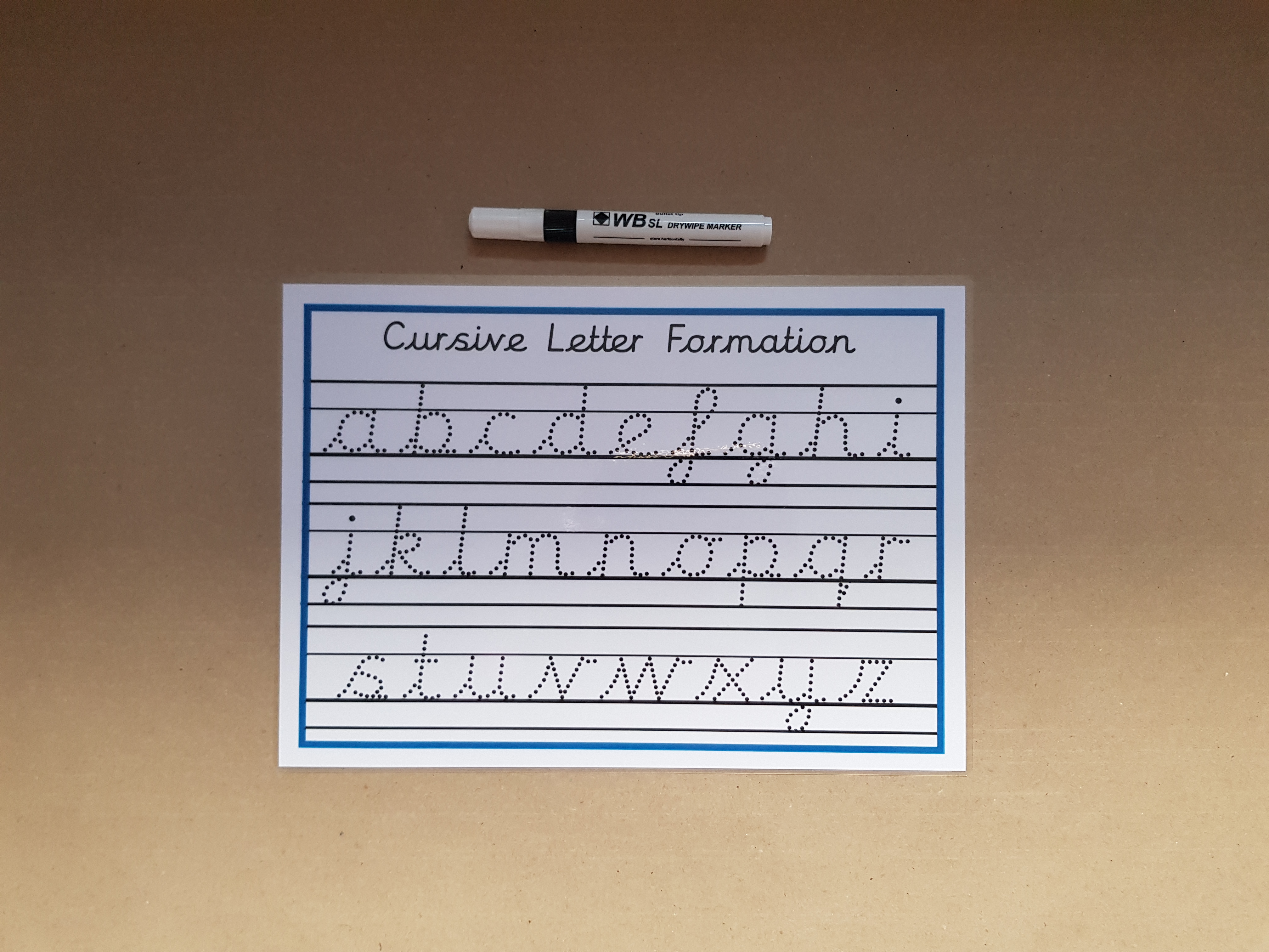 Cursive Letter Formation mat and dry wipe pen