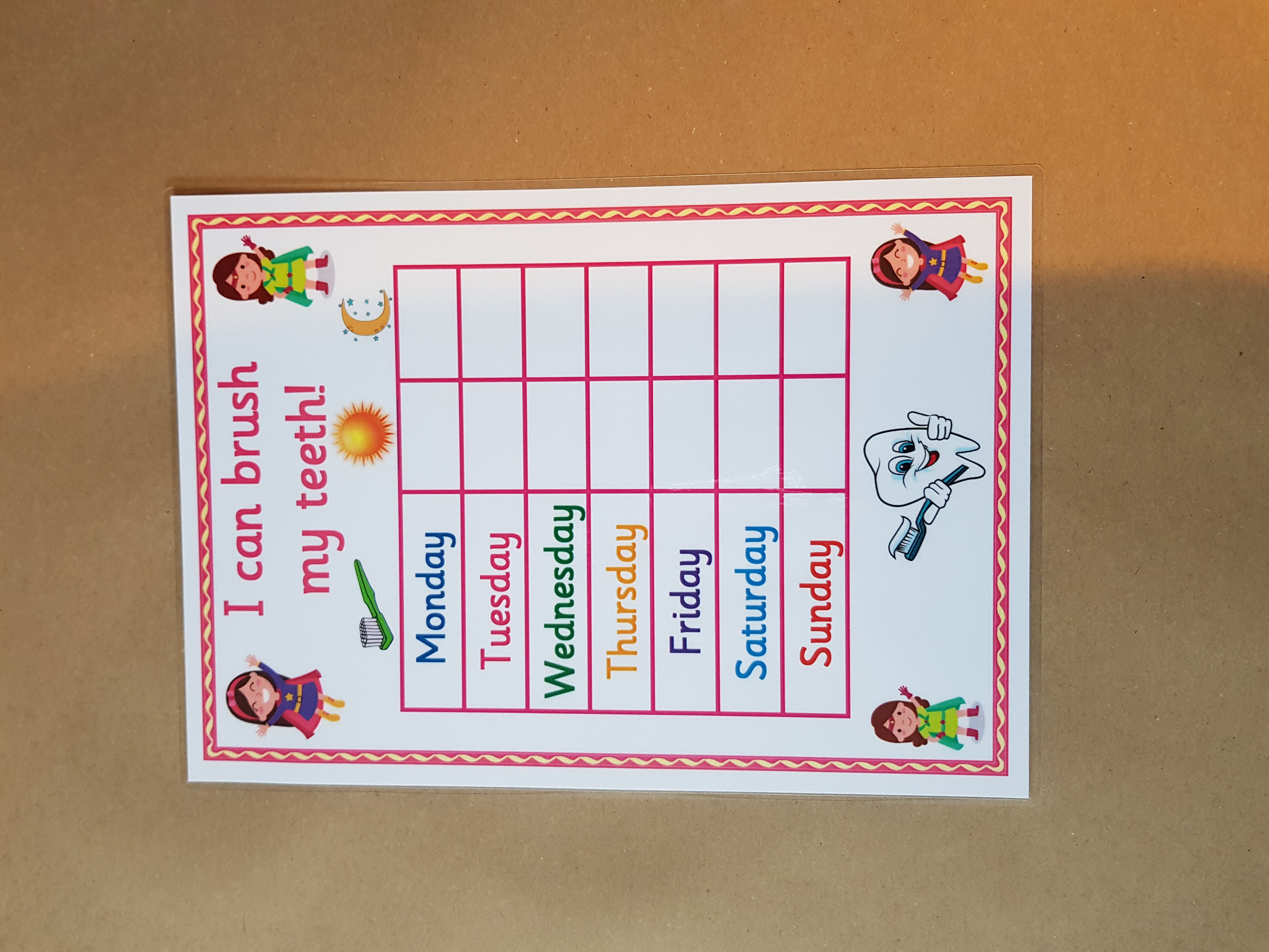 Teeth Brushing Reward Chart - Superhero design 