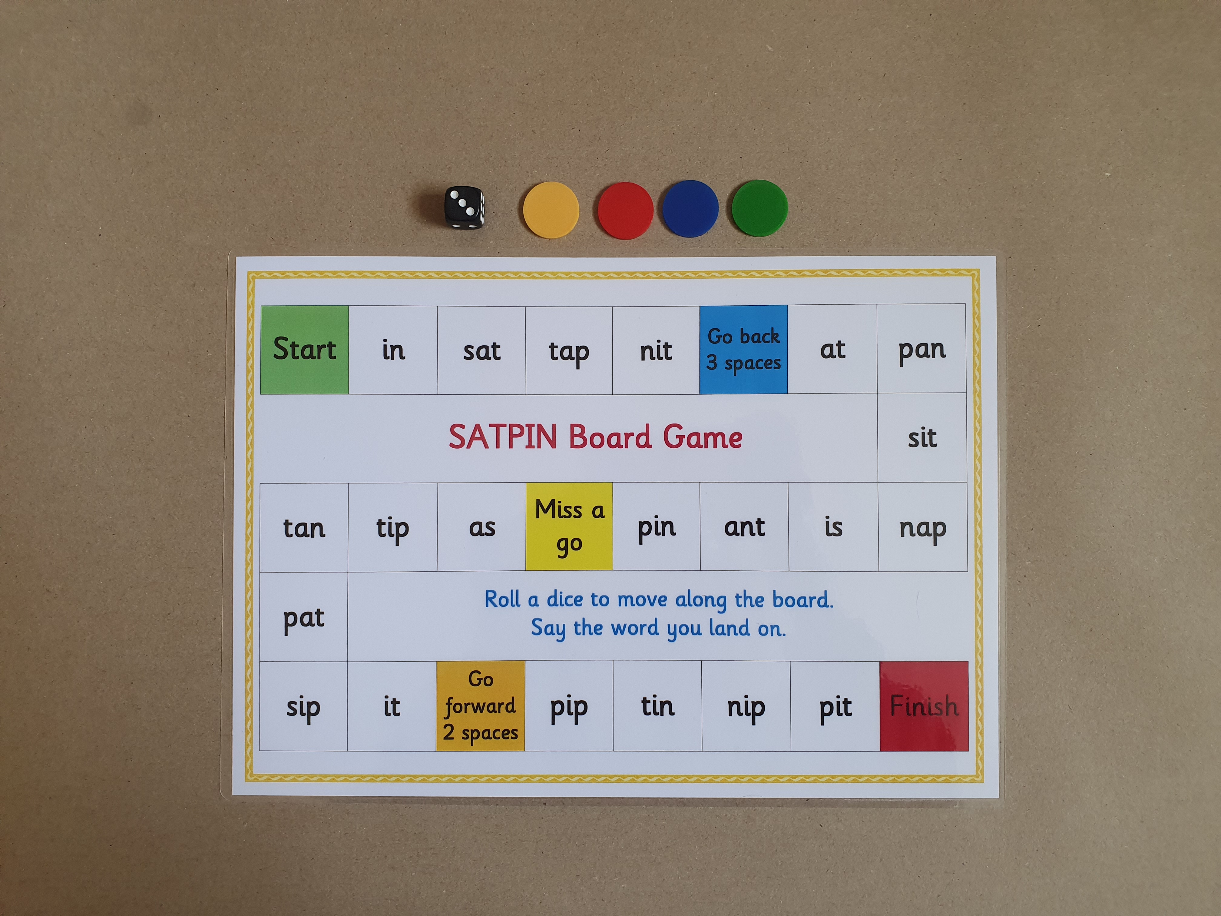 SATPIN Board Game - Phase 2 phonics