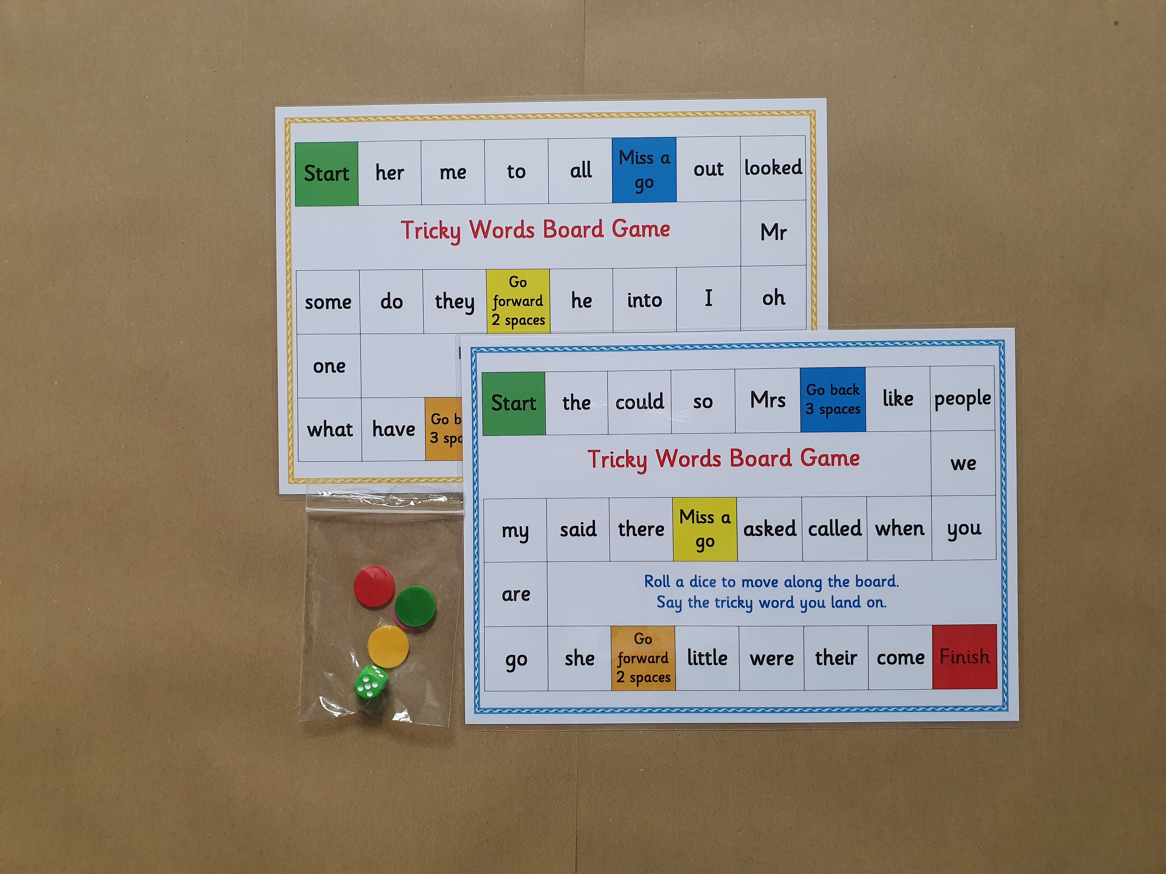 Tricky word board games