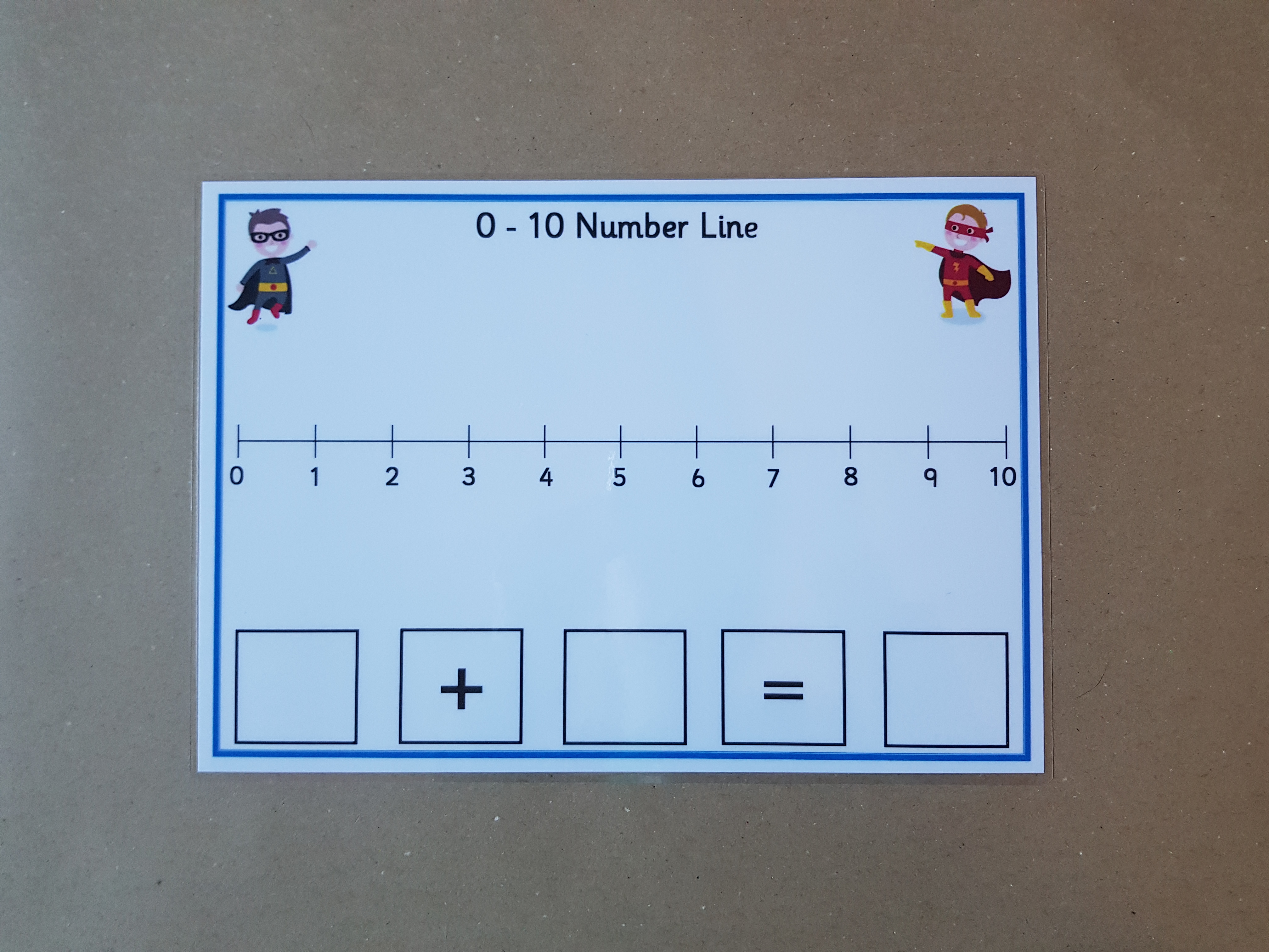 Superhero addition and subtraction number lines - 0-10