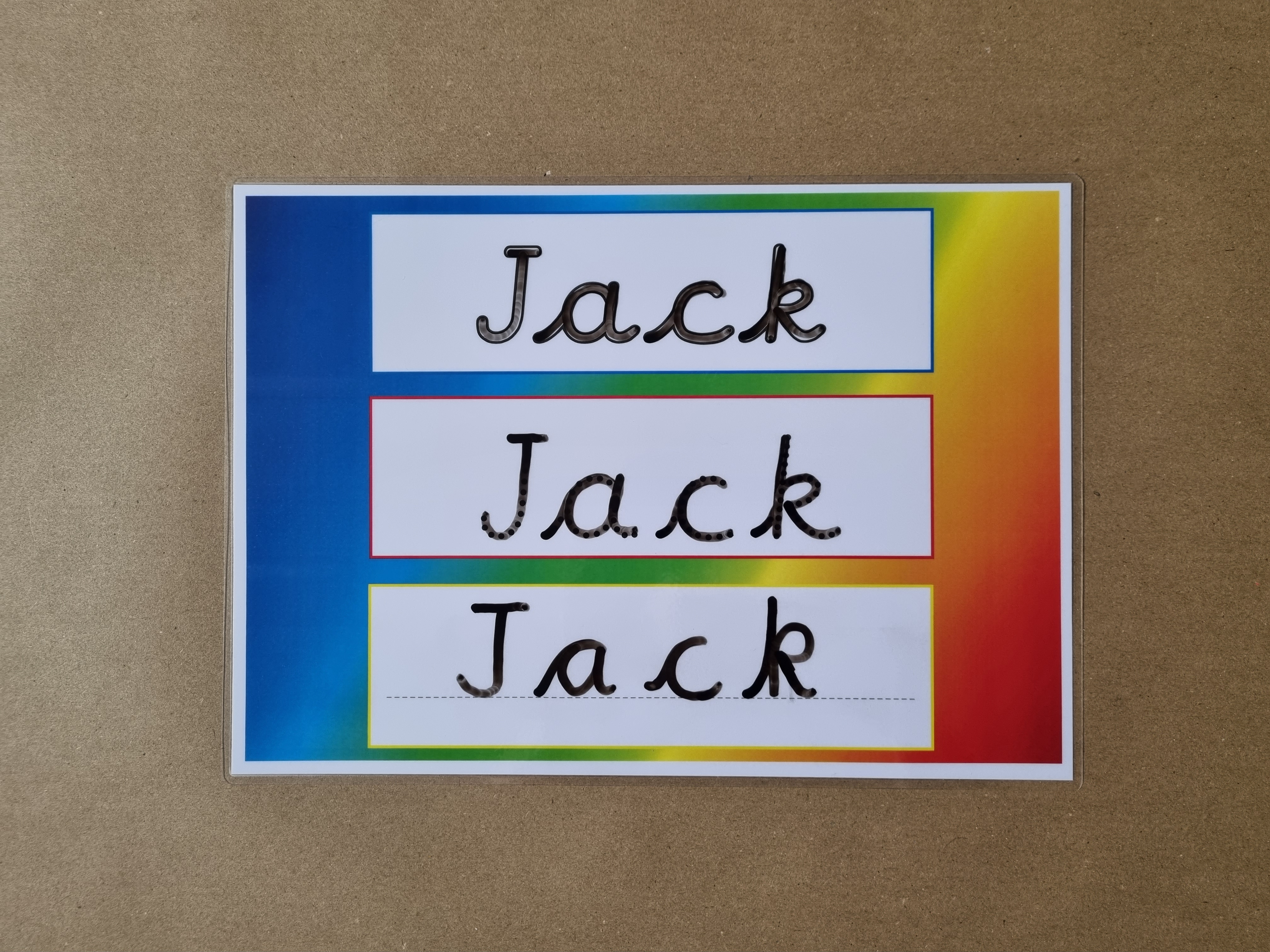 Personalised Name Card Bundle - cursive font - Bright colourful design