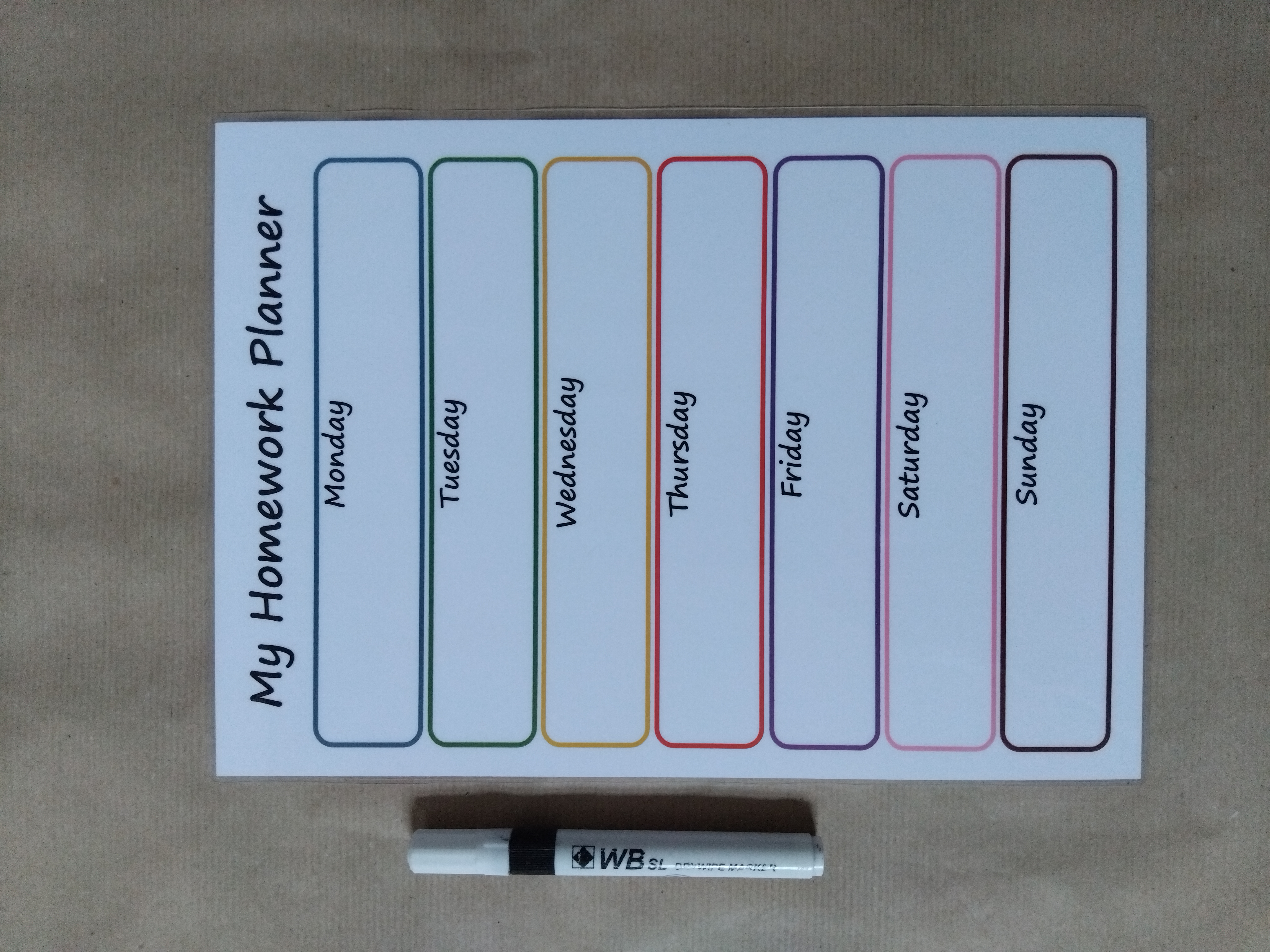 Weekly Homework Planner - Reusable