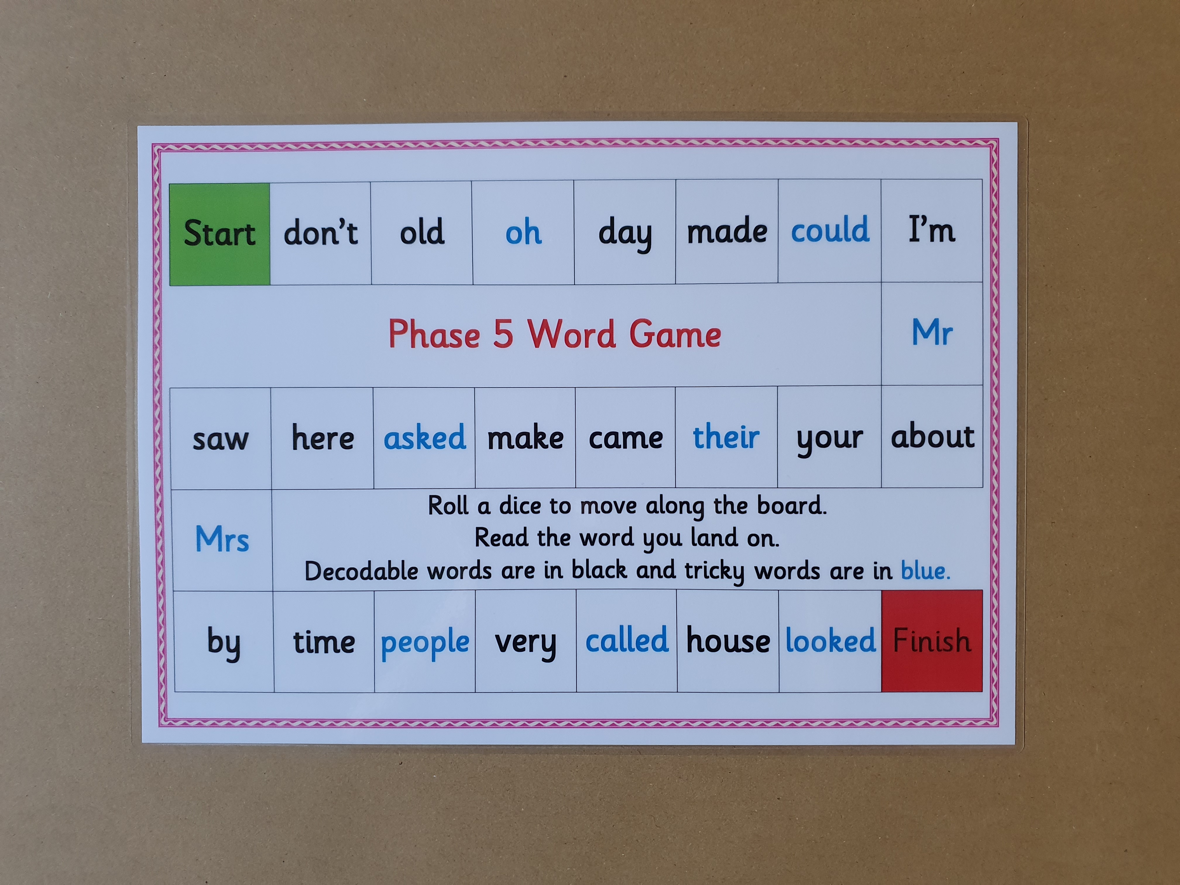 Phase 5 Words - Board Game