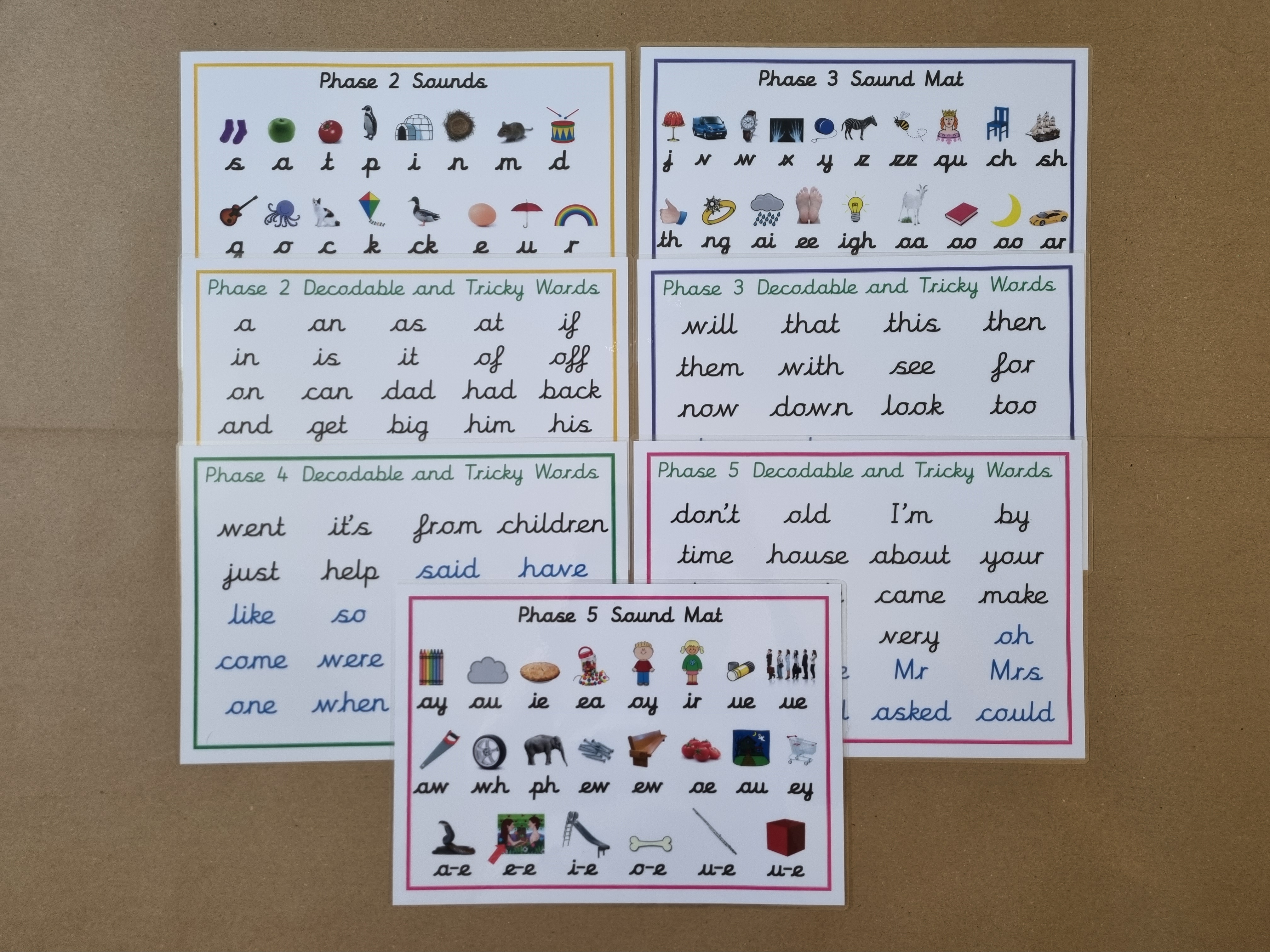 Cursive Letter and Sounds Phase 2-5 posters 