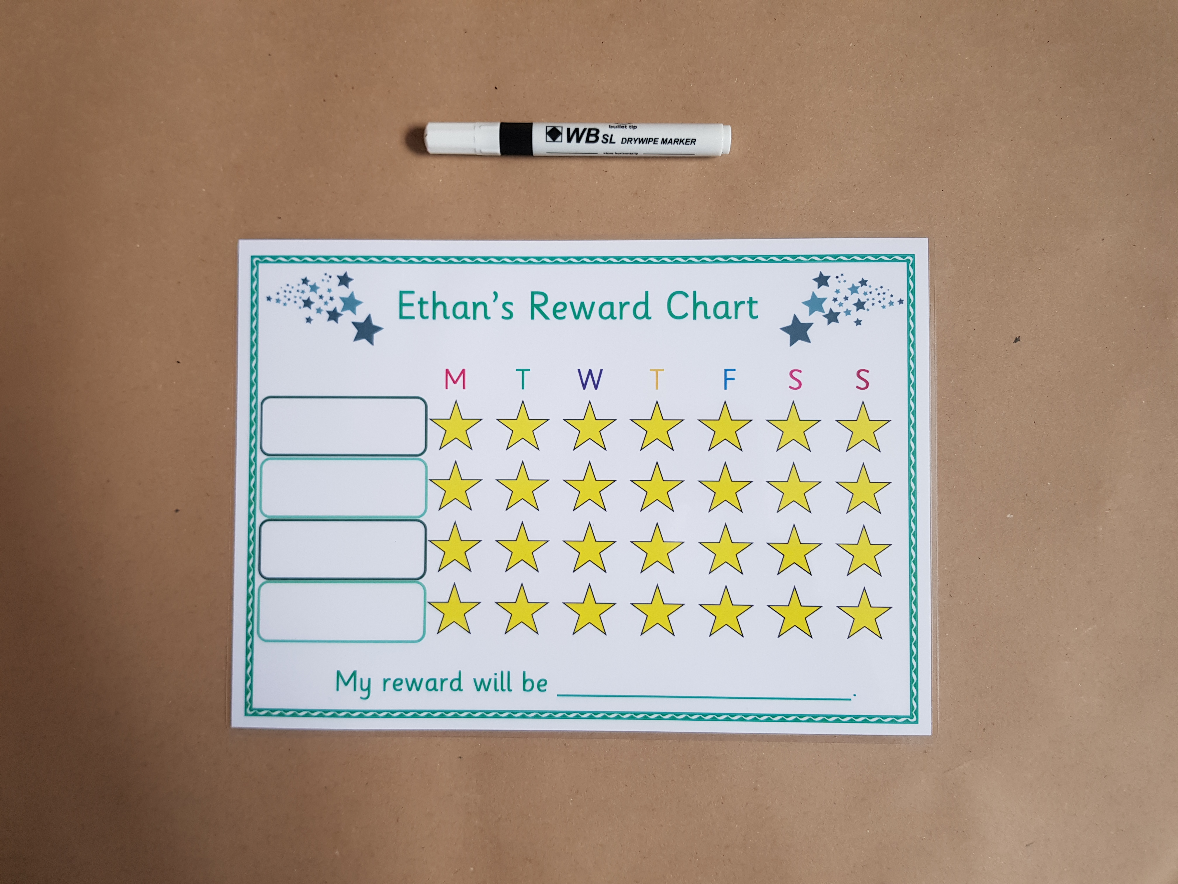  Behaviour Reward Chart and dry wipe pen 