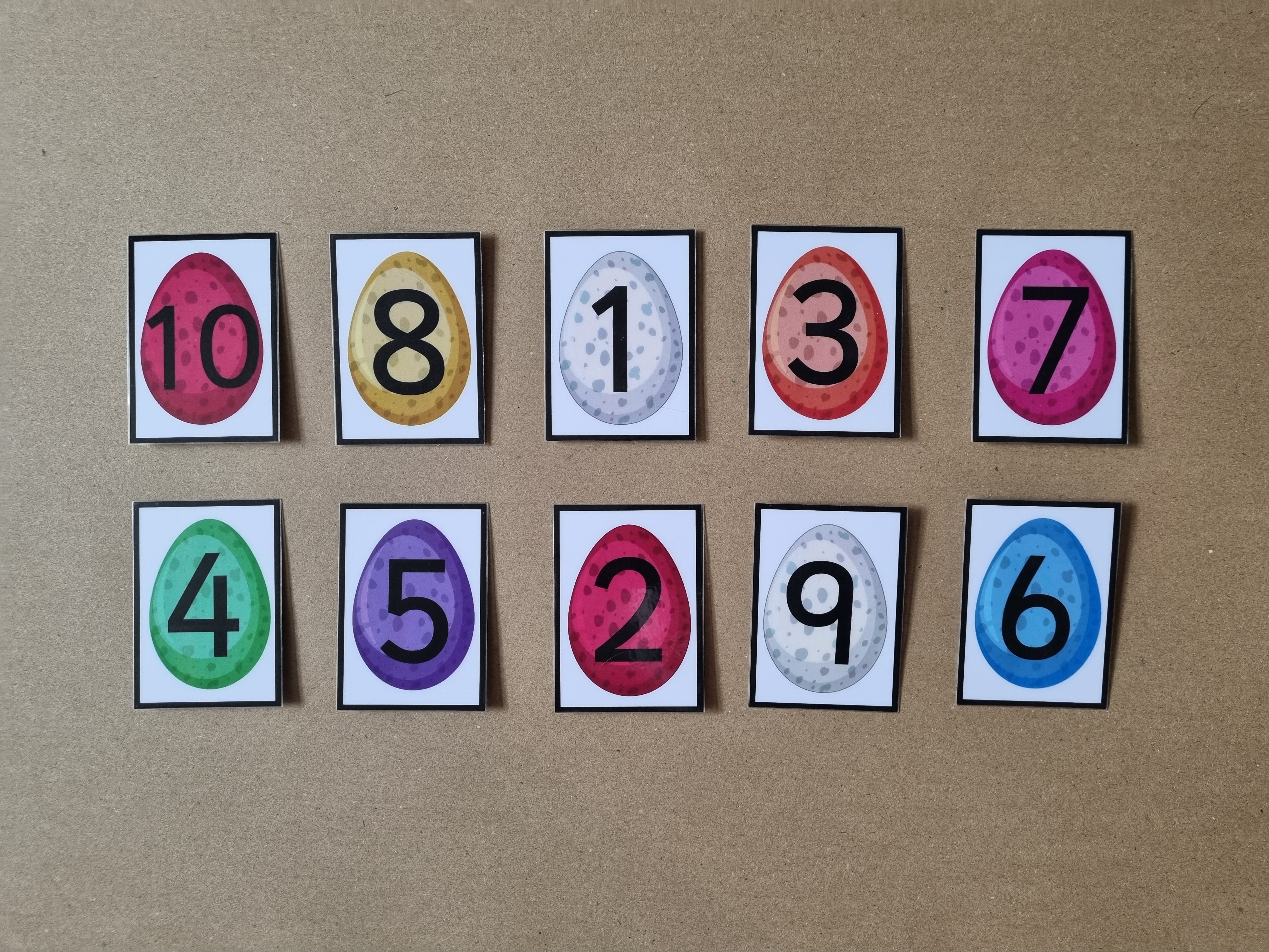 Number Ordering Game 1-10 - Dinosaur eggs