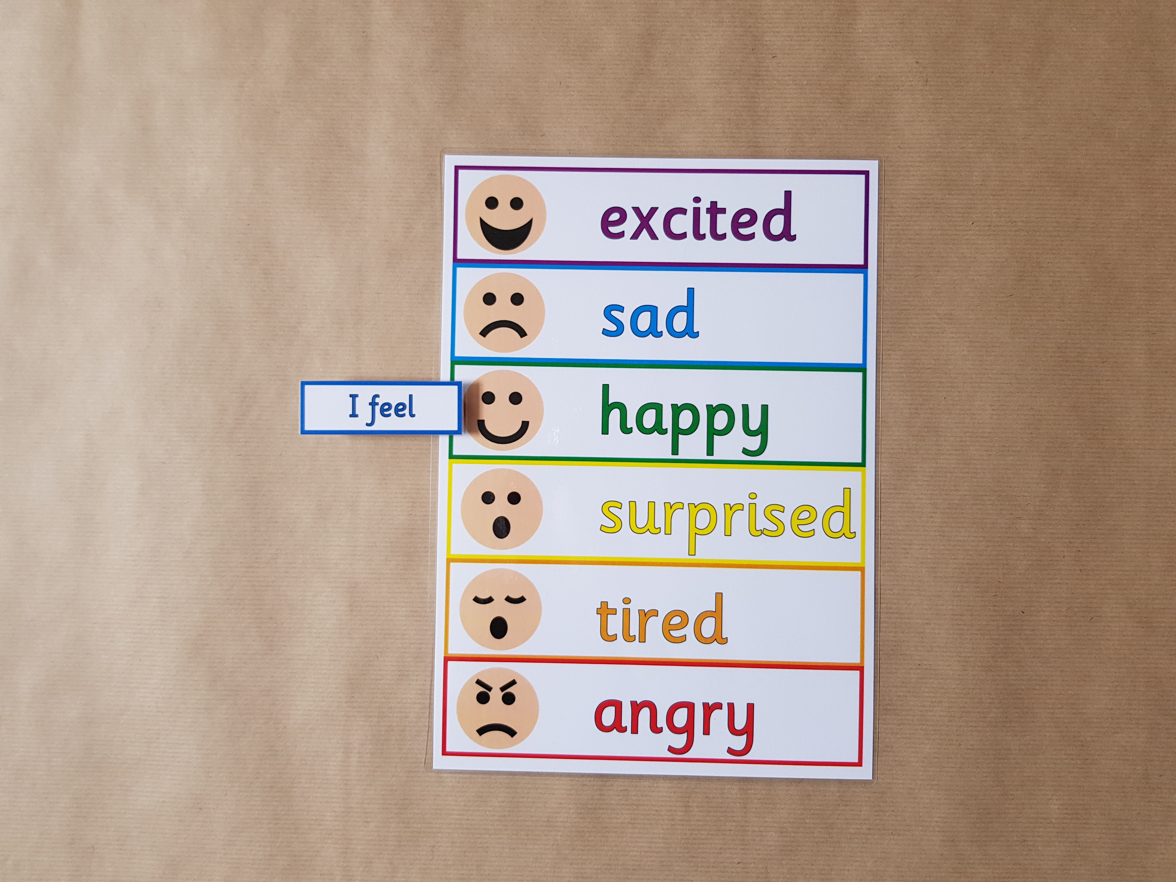 I Feel Peg Chart, emotions, feelings, Autism
