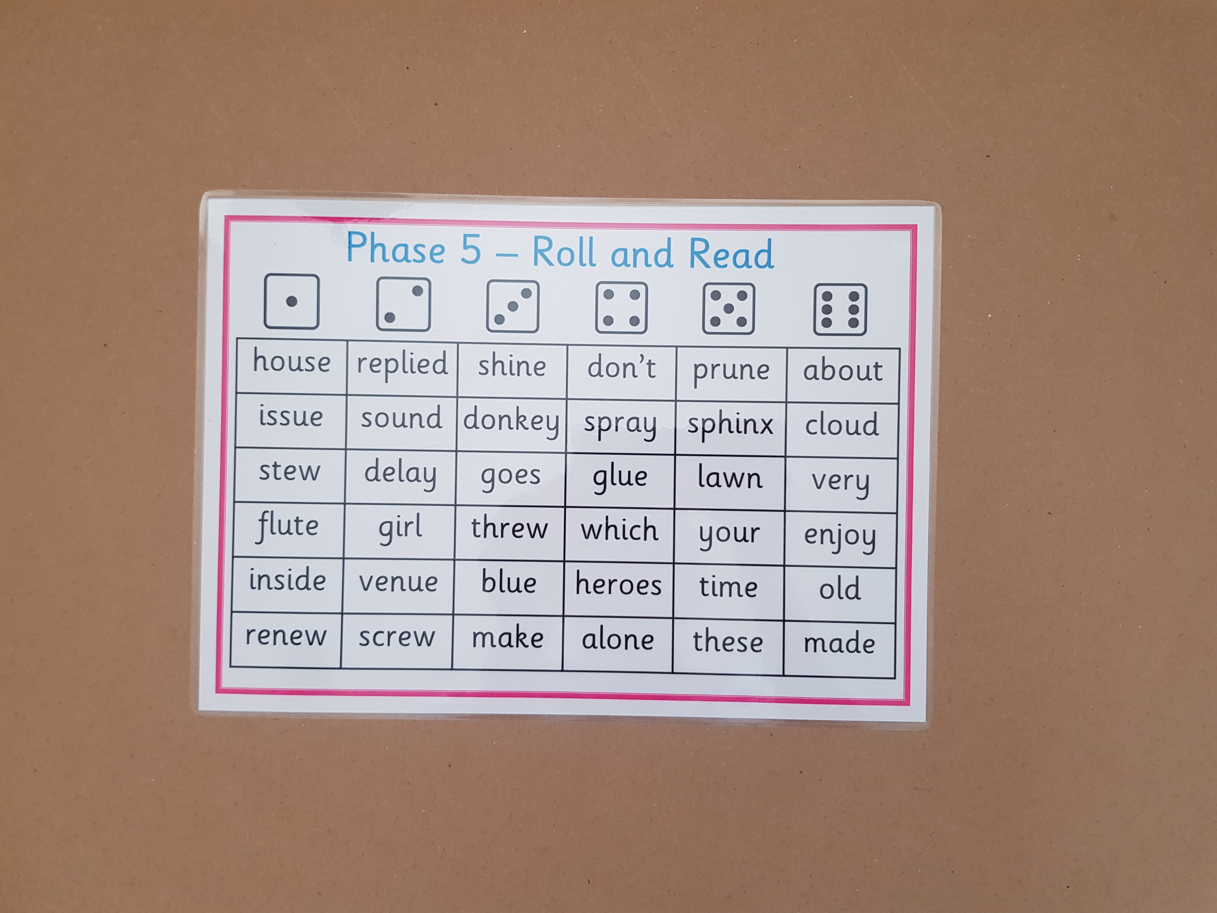 Phase 5 Roll and Read Game 