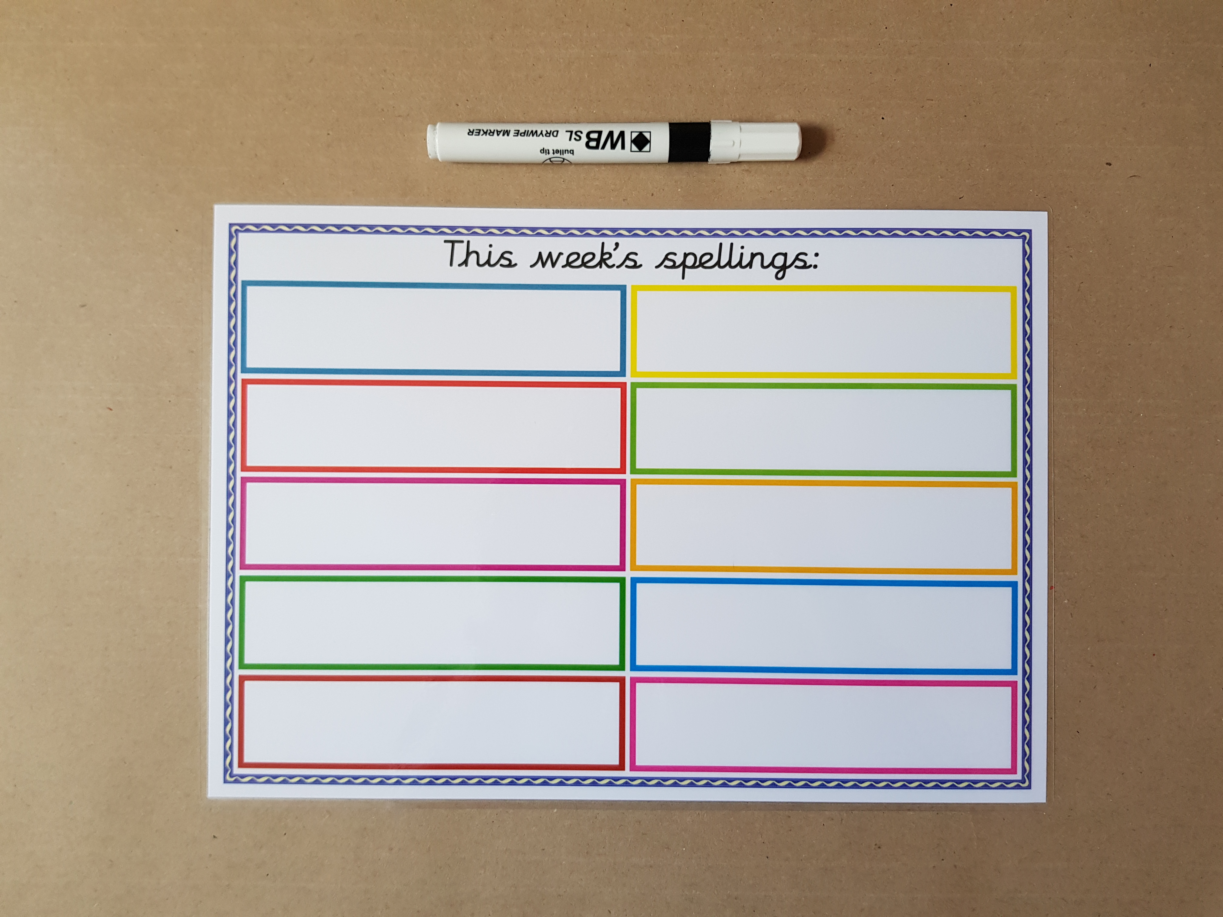 This week's spellings - display poster 
