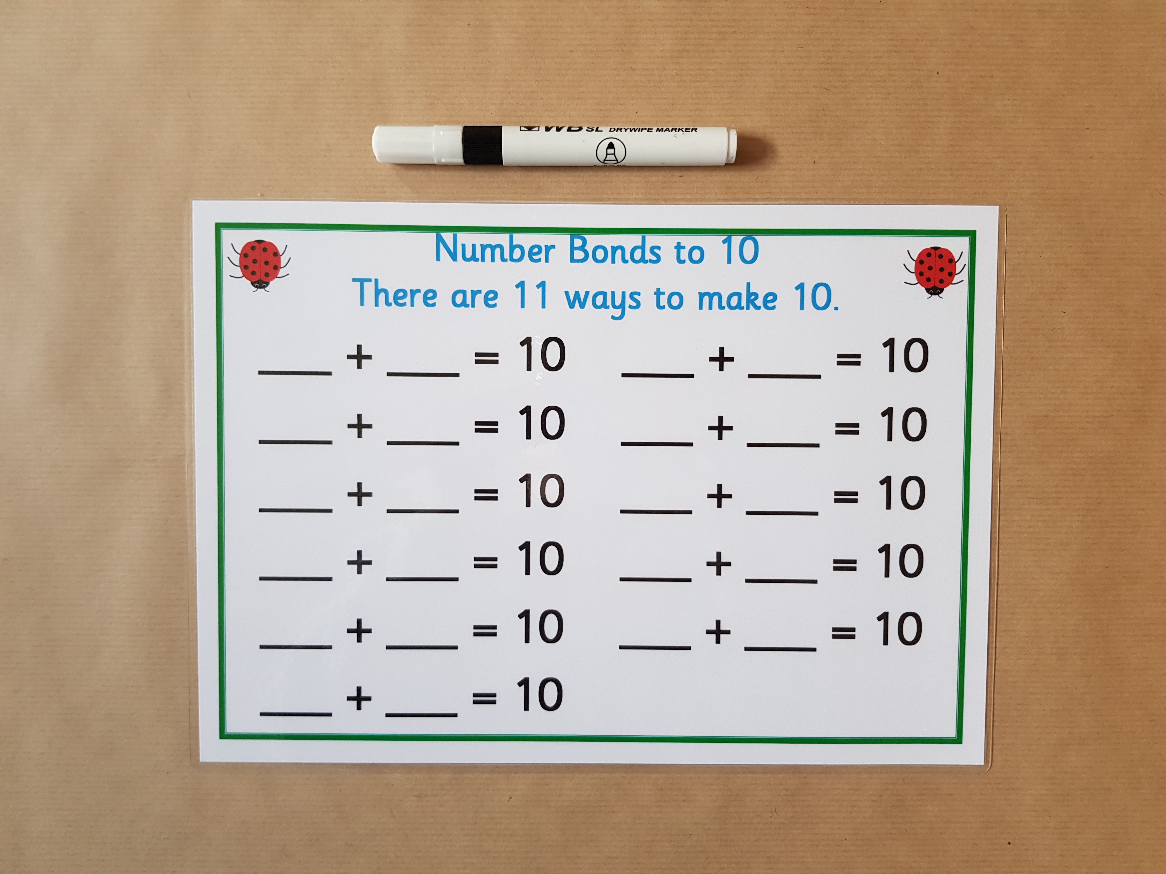 Number Bonds to 10 - Ladybird Activity 
