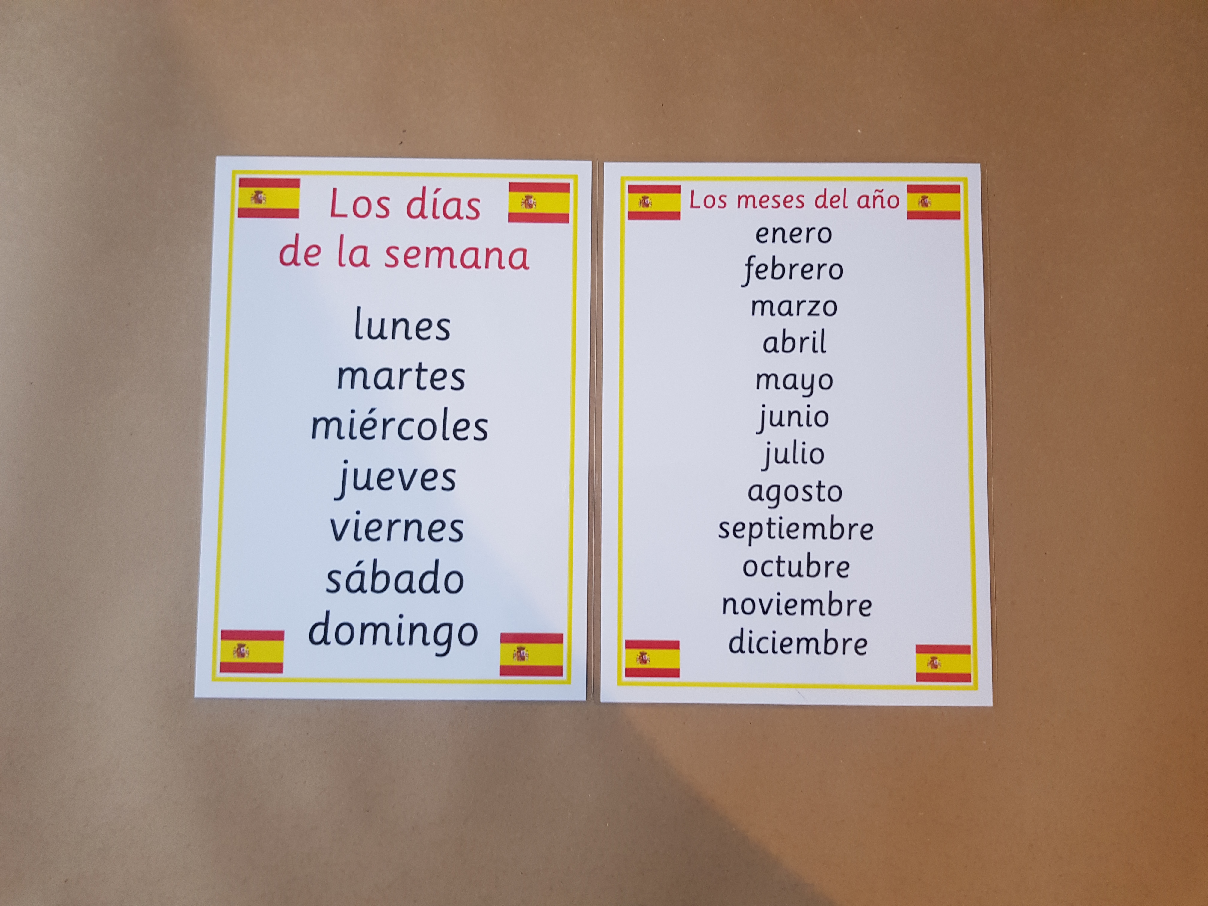 Spanish Days of the Week and Months of the Year Poster