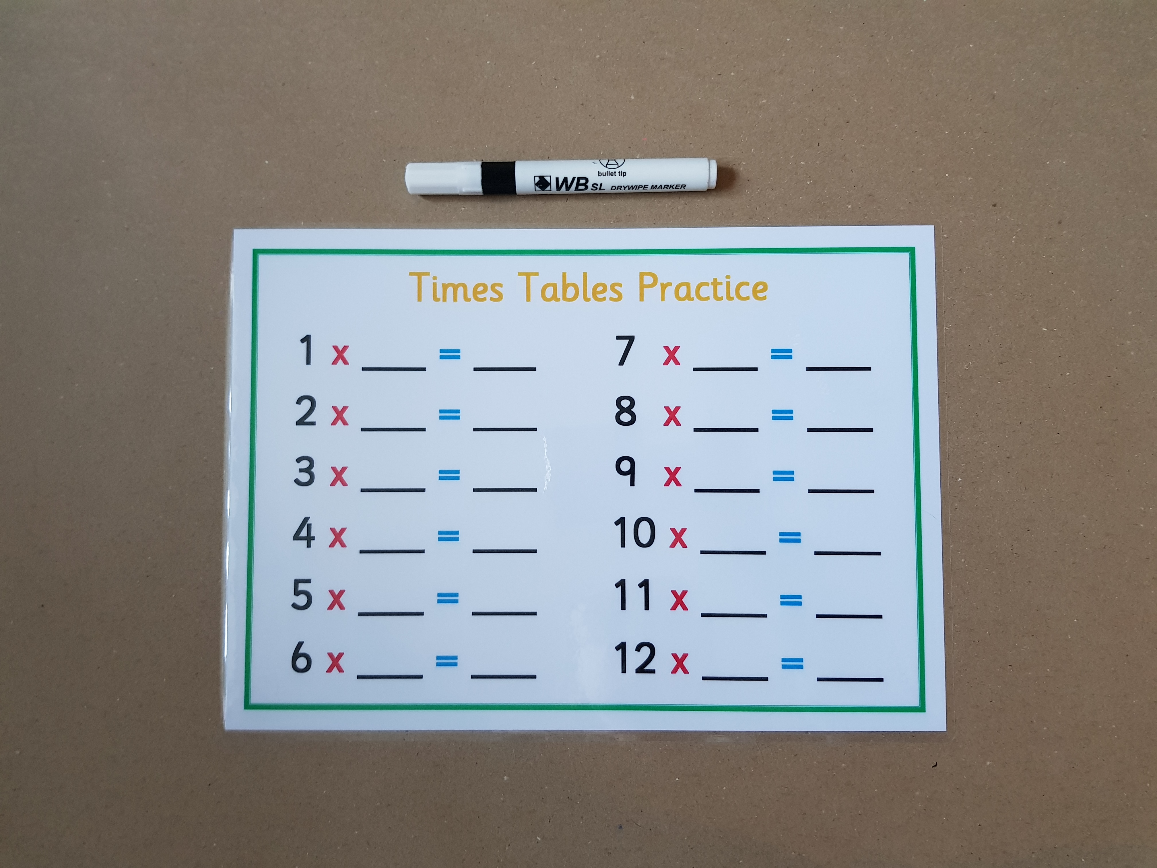 Times Tables Practice worksheet - KS2 Numeracy