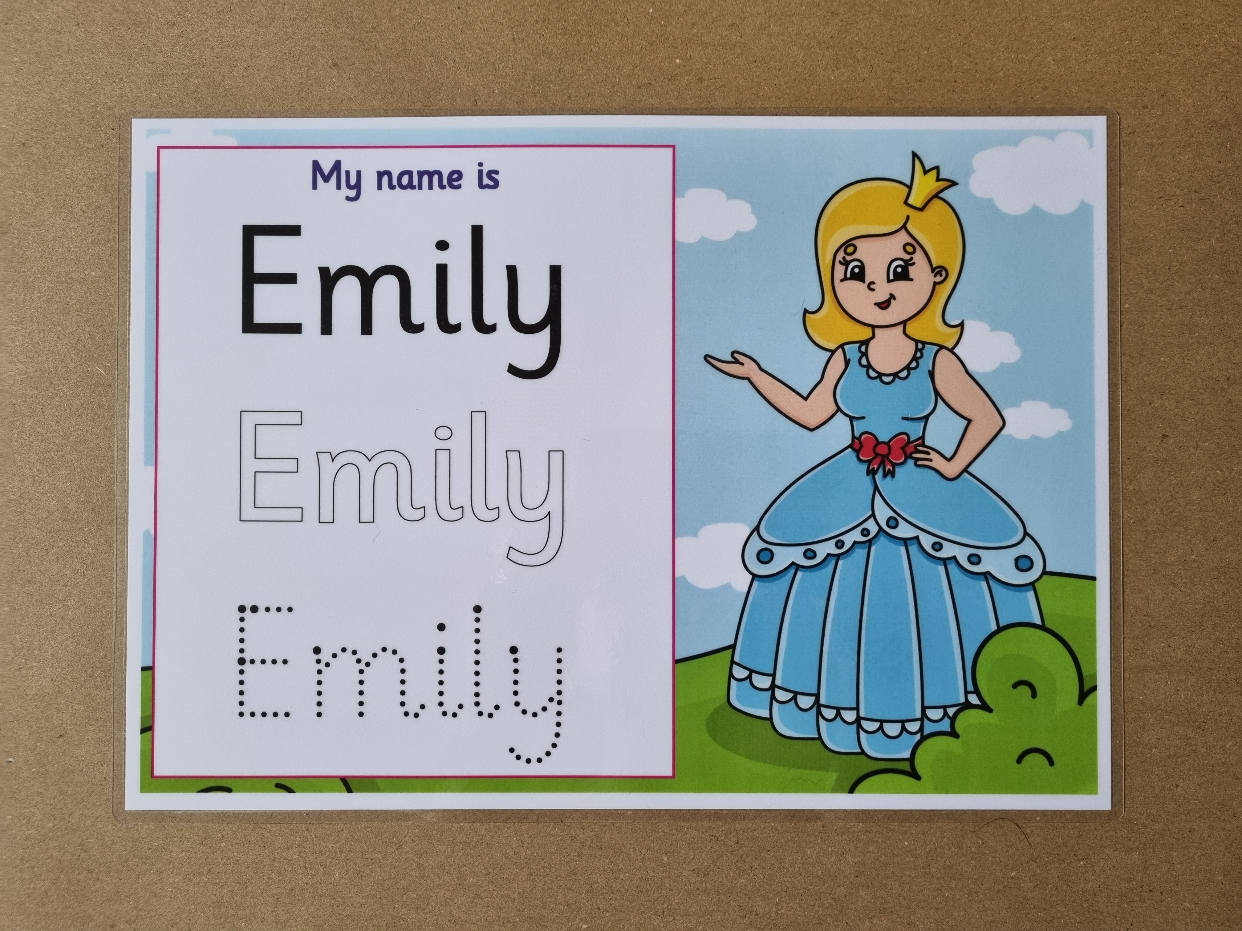 Princess Personalised Name Card 