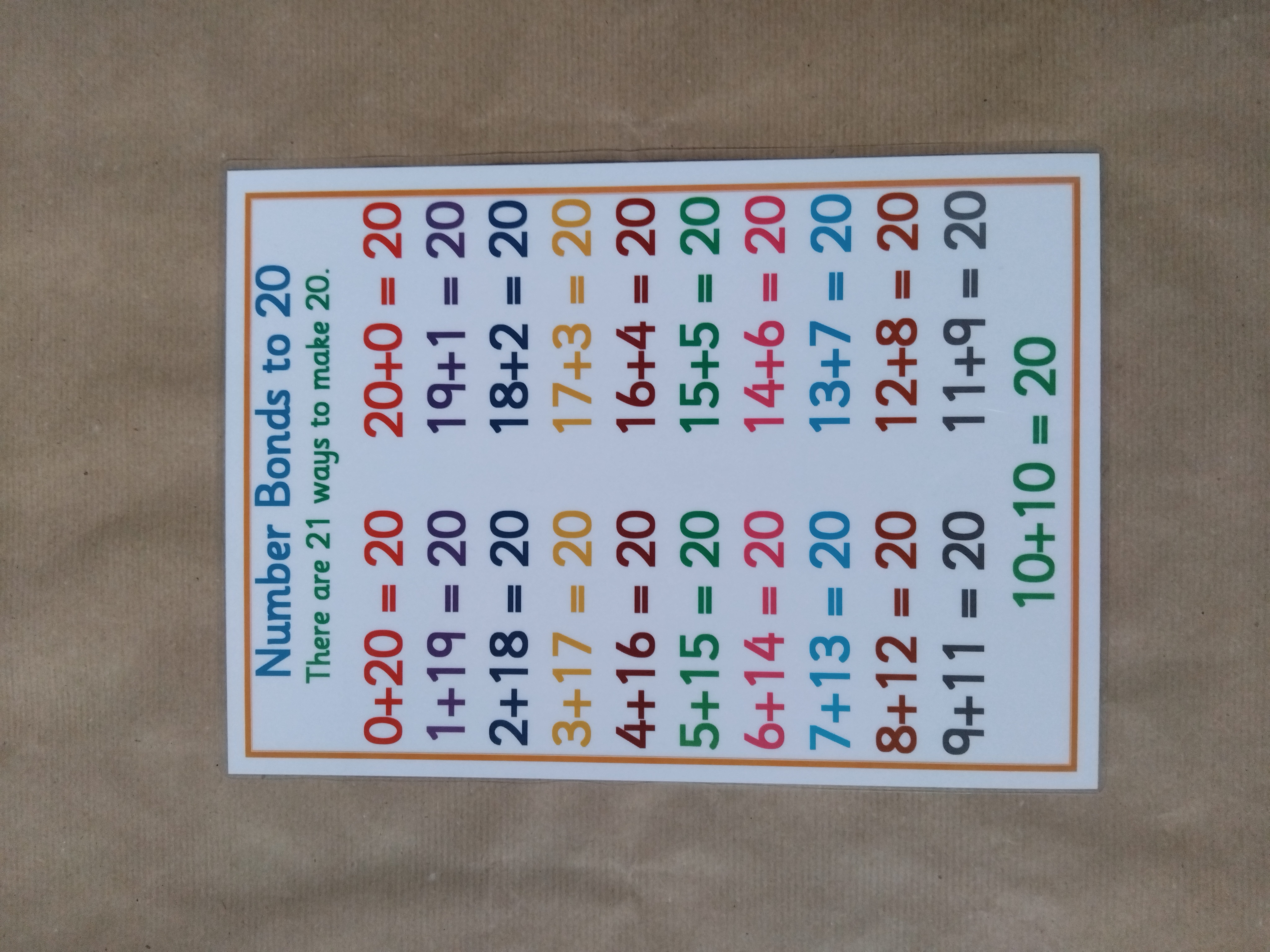 Number bonds to 20