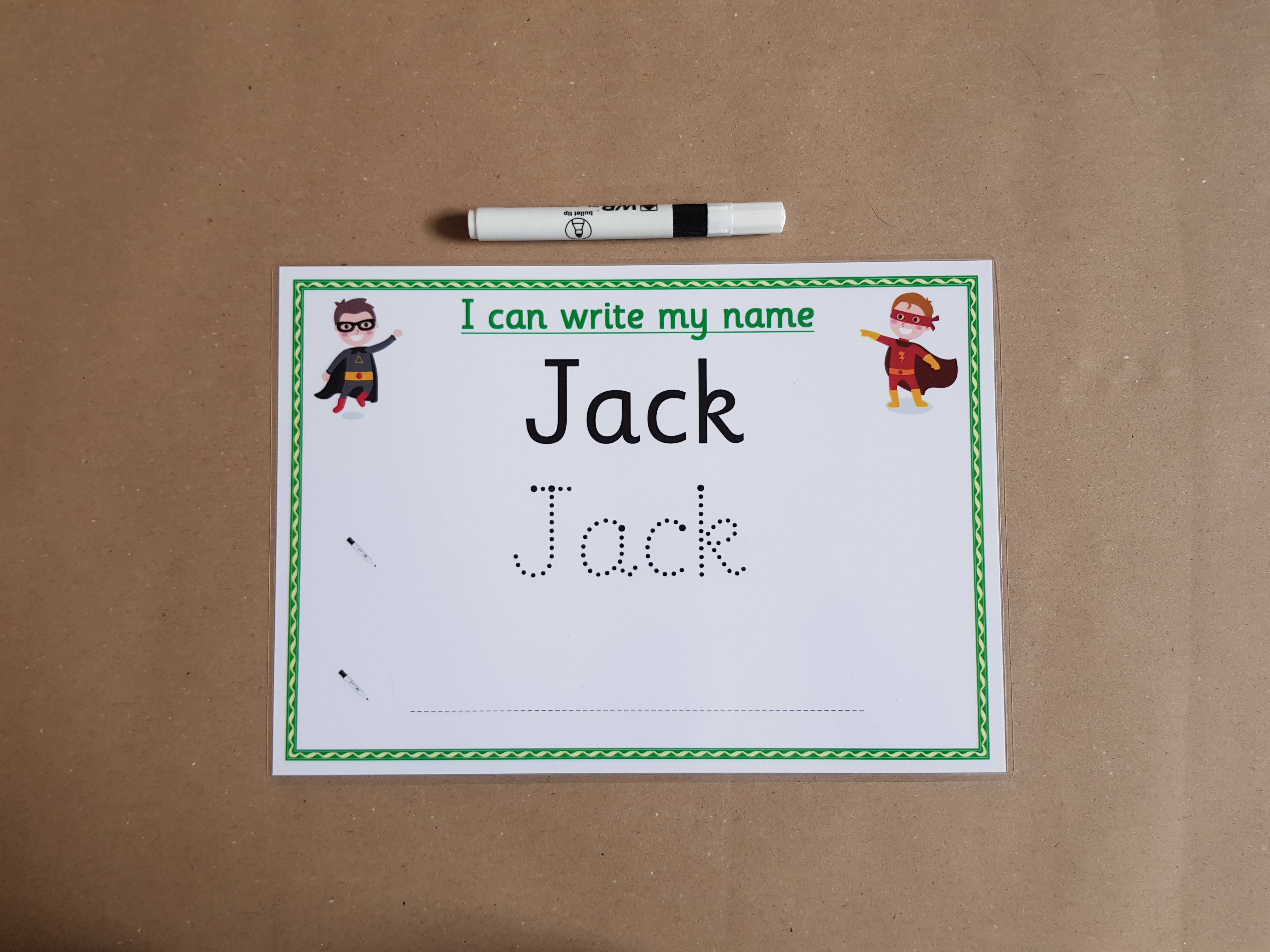 Personalised Name Card - 3 fonts - superhero design