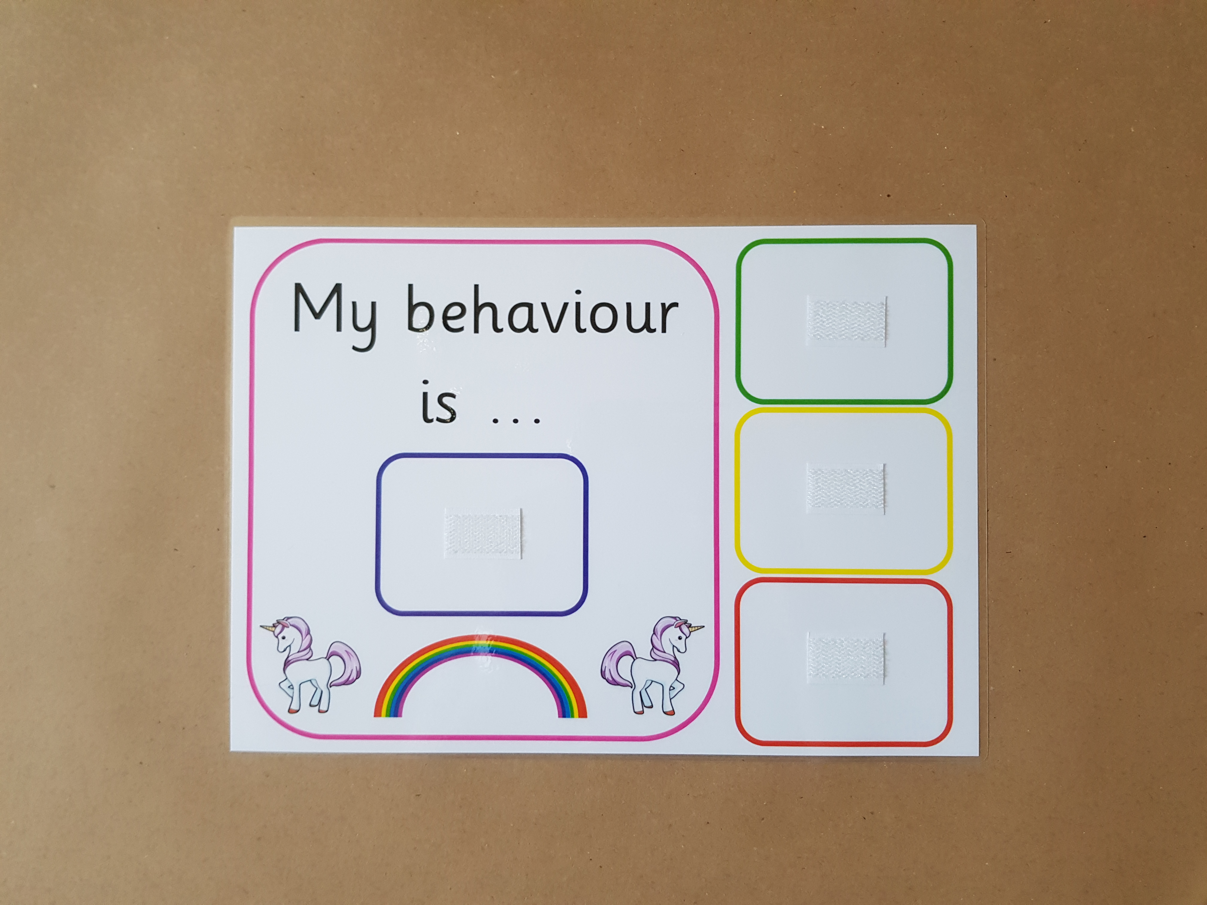 My behaviour is ... , behaviour reward chart - unicorn design