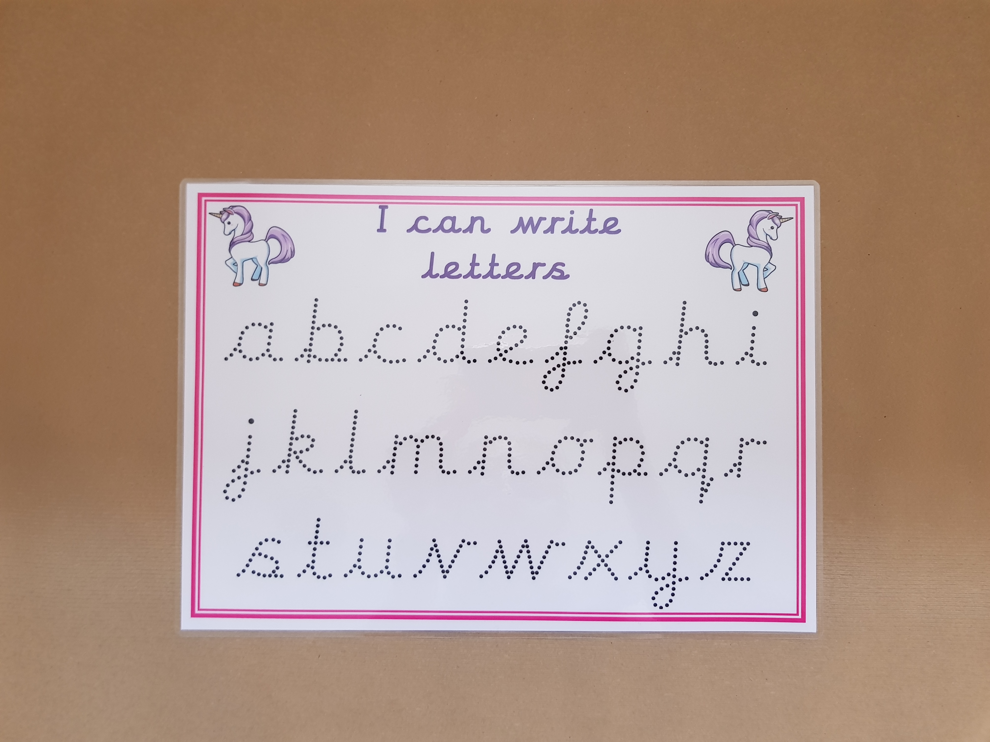 Tracing mats bundle - unicorn design - cursive font 
