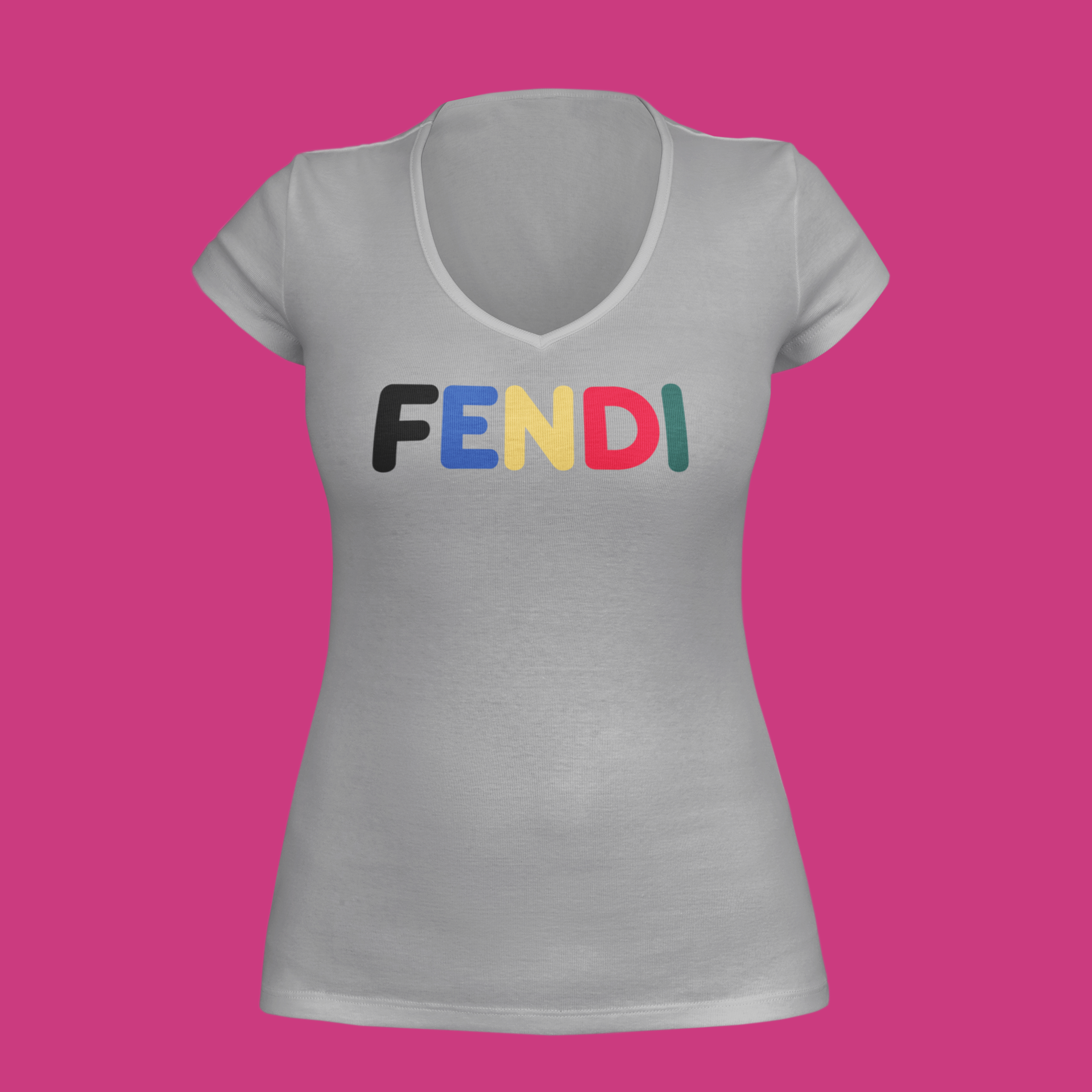 FENDI Women's V neck T-shirt
