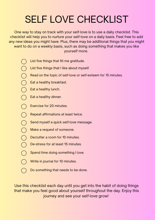 Self Love Planner