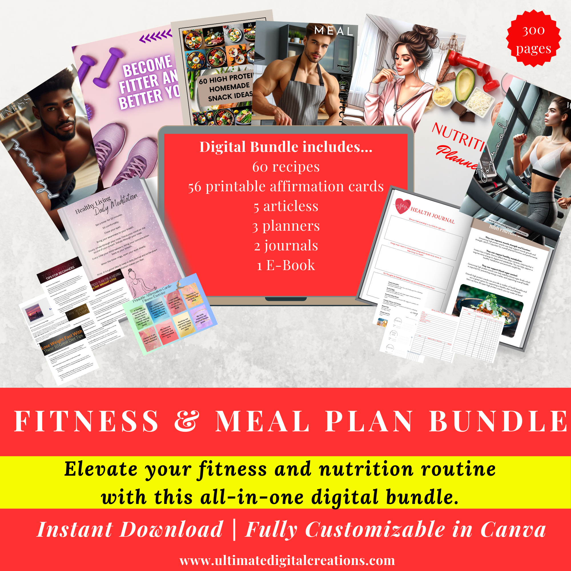Fitness and Meal Plan Digital Bundle