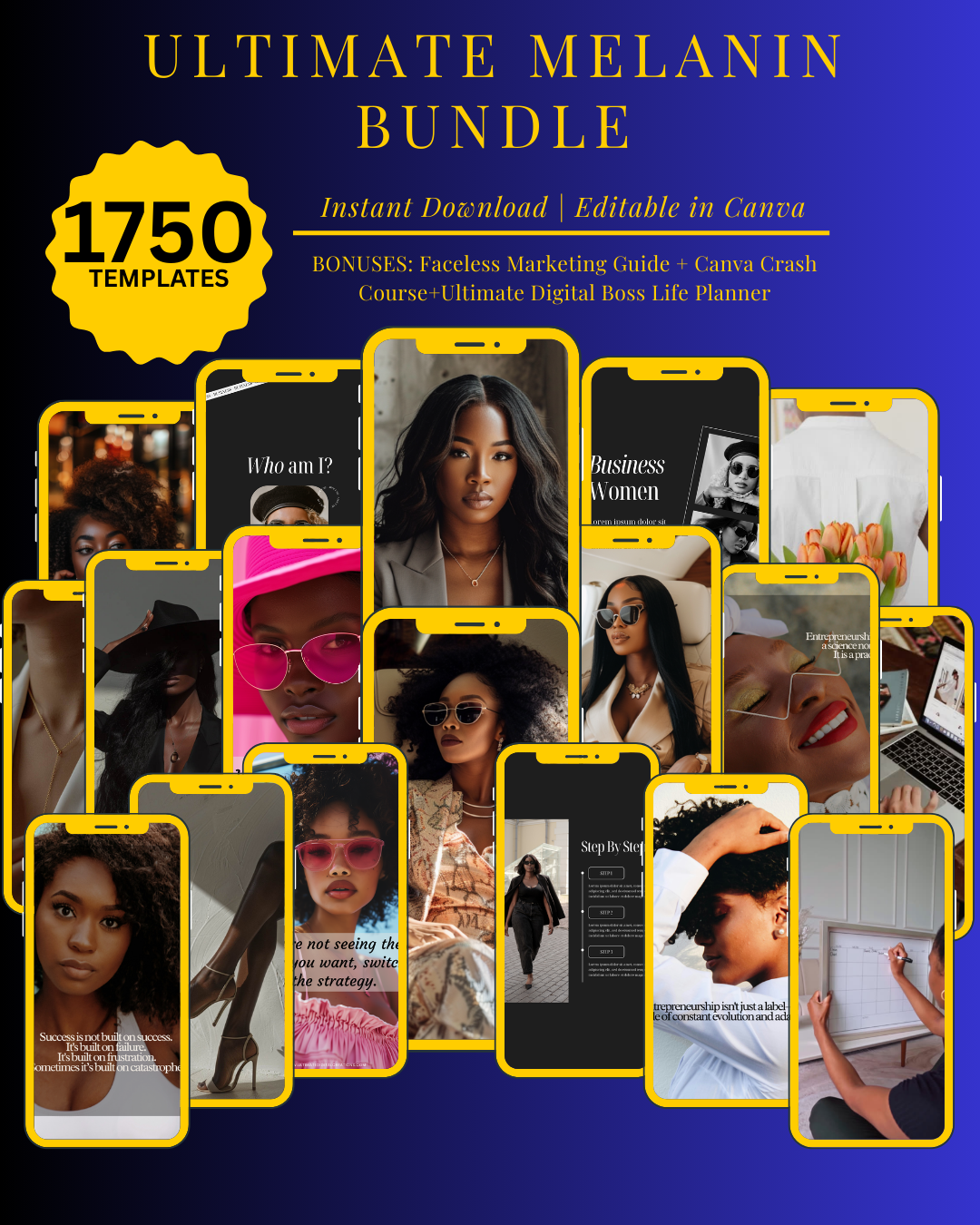 1750 Melanin Social Media Posts & Reels Bundle