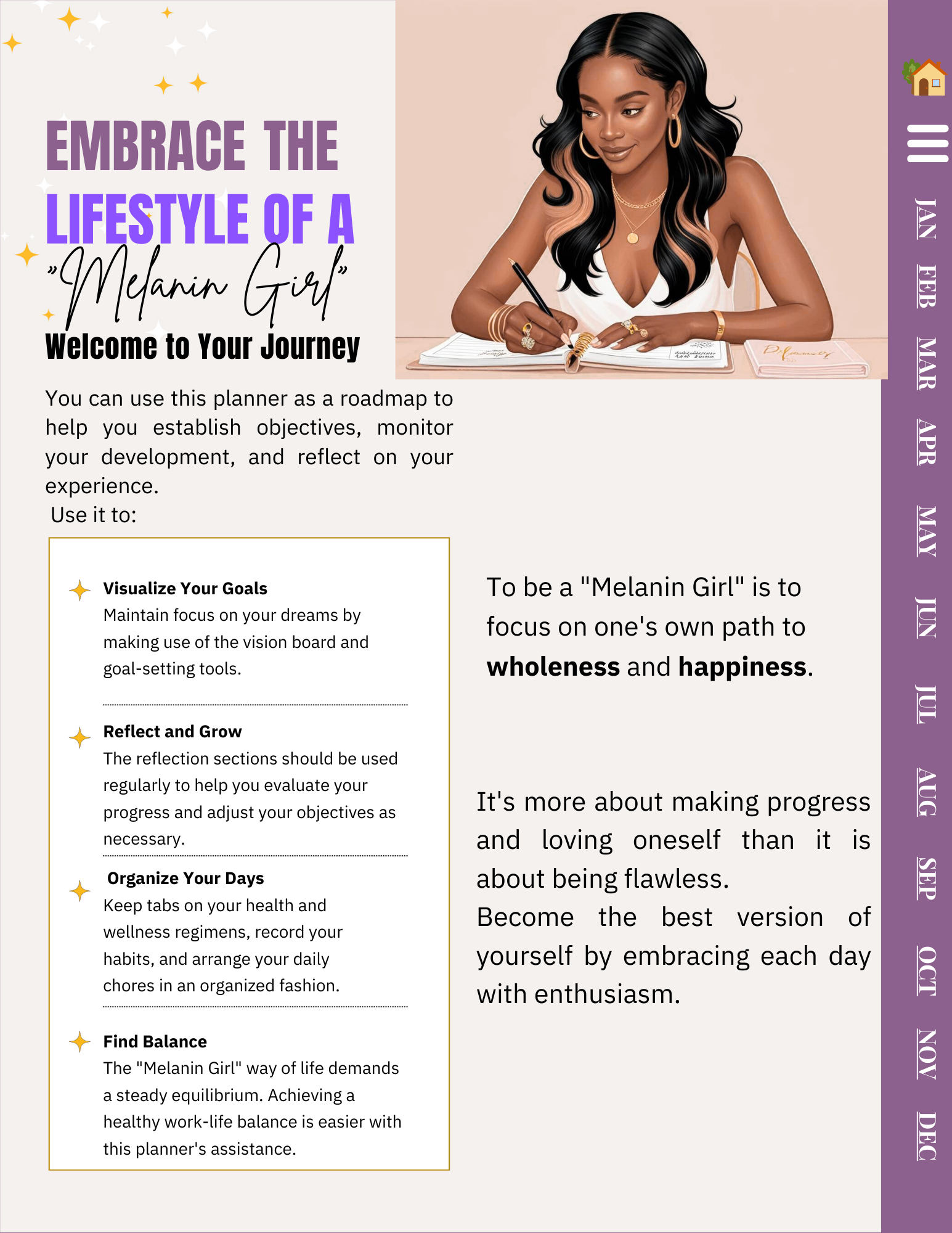 Melanin Girl Digital Planner (undated)