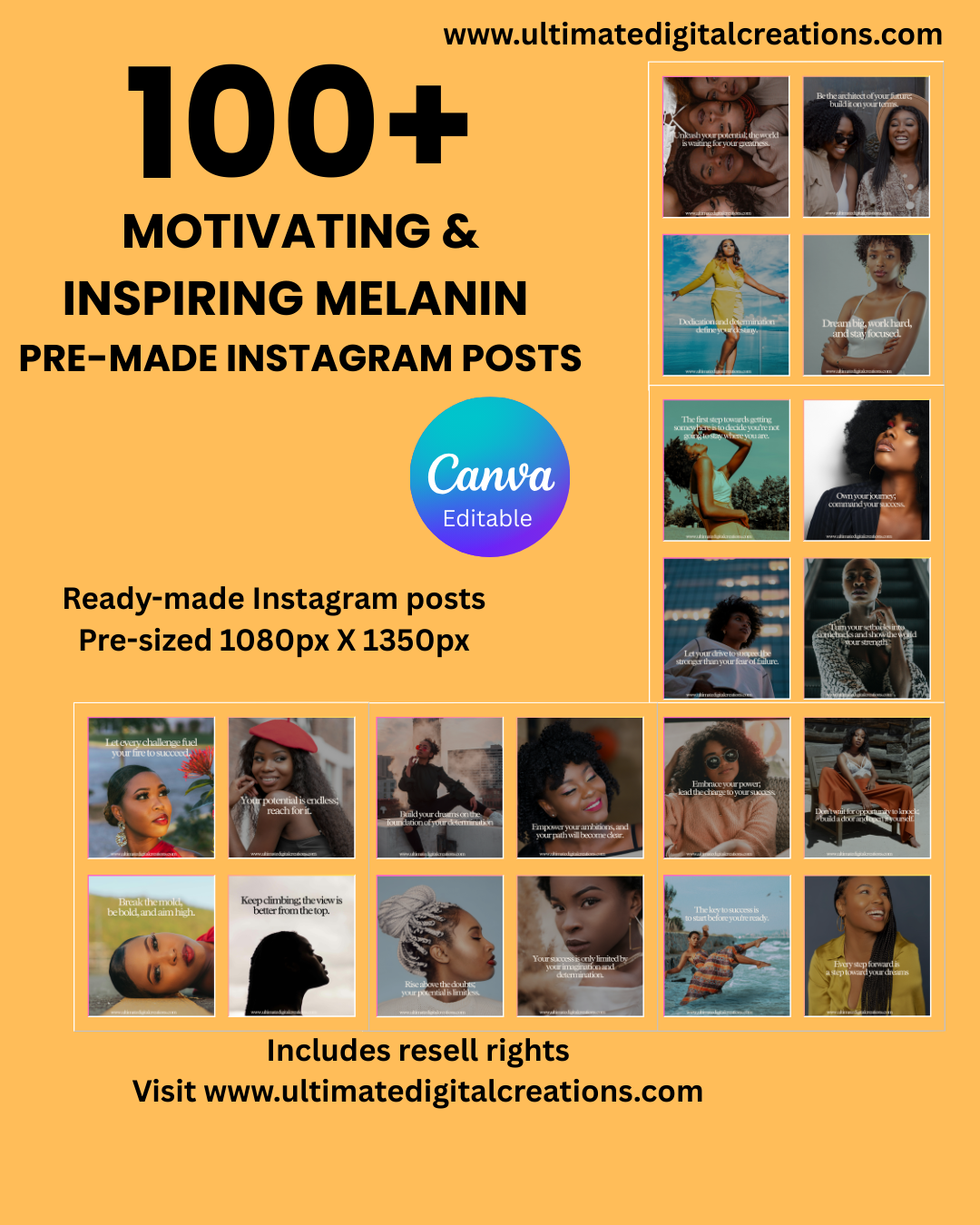 Melanin Pink Positive Affirmation Posts bundle