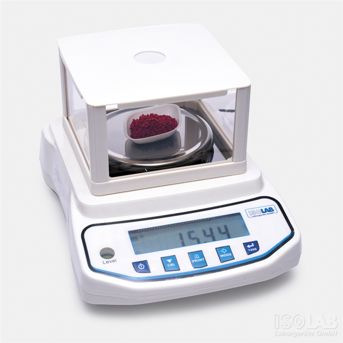 Balanza de Precisión de 0.01g – 1200 g con Cabina – ISOLAB – ALEMANIA