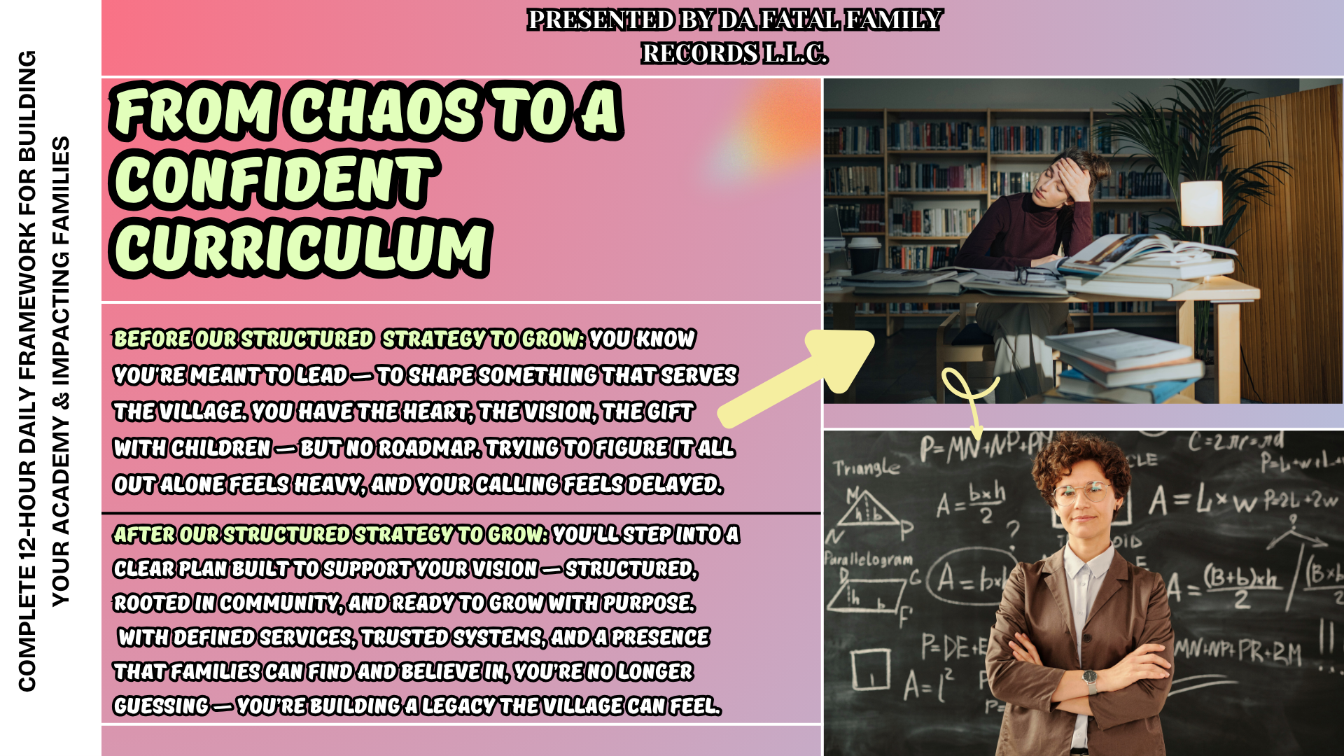 The Full Vision: Customize Your  [  Educational Academy ]  12 - Hour Daily Framework 