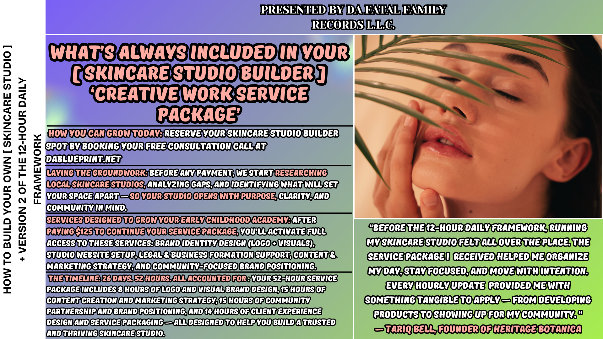 The Full Vision: Customize your 12-Hour Framework for [ How To Build Skincare Brand Studio ]