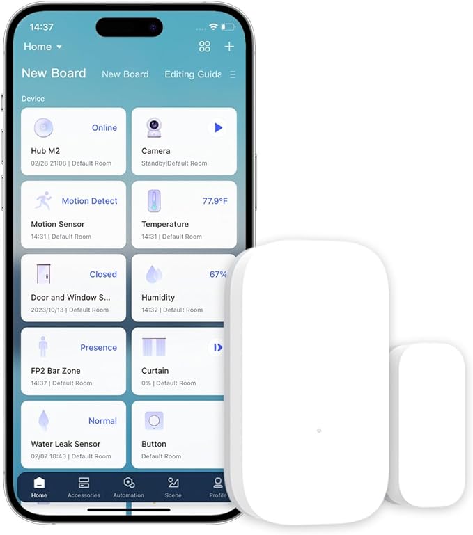 Aqara Détecteur d'Ouverture Porte/Fenêtre, NÉCESSITE AQARA HUB, Connexion Zigbee, Détecteur sans Fil pour Système d'Alarme et Domotique Intelligente, Compatible avec Apple HomeKit, Alexa, IFTTT