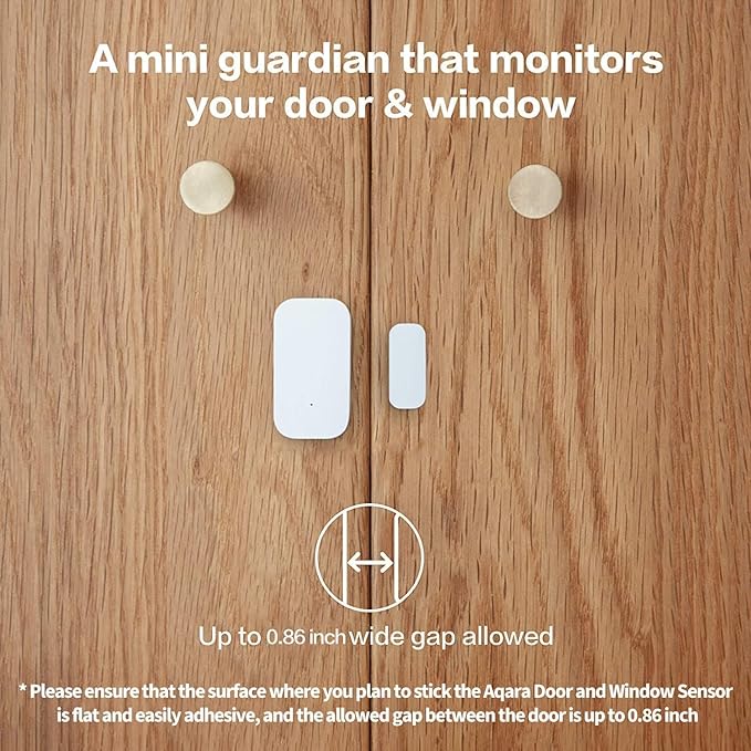 Aqara Détecteur d'Ouverture Porte/Fenêtre, NÉCESSITE AQARA HUB, Connexion Zigbee, Détecteur sans Fil pour Système d'Alarme et Domotique Intelligente, Compatible avec Apple HomeKit, Alexa, IFTTT