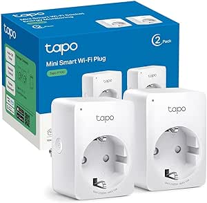 Prise Connectée WiFi, Prise Intelligente compatible avec Alexa et Google Home, 10A Type F, Contrôler le radiateur, la cafetière, la lampe à distance, aucun hub requis, Tapo P100.