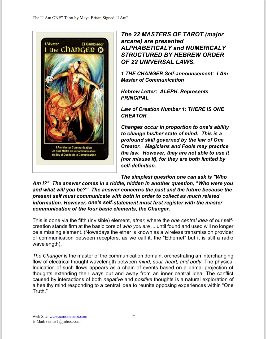 The 'I Am One' Tarot Deck