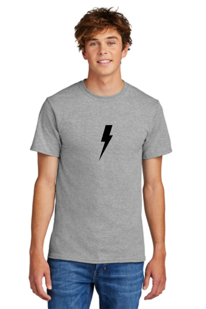 Gray T-Shirt with Lightning Bolt