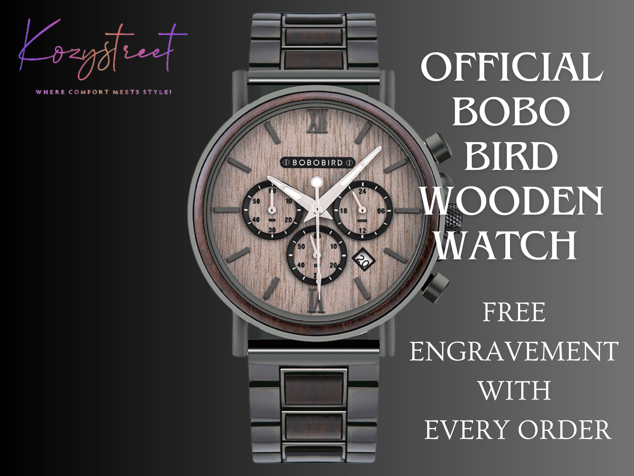 🎁 Engraved Wooden Watch ⌚ | Personalized Gift for Him, Dad, Boyfriend, Groomsmen 🎉