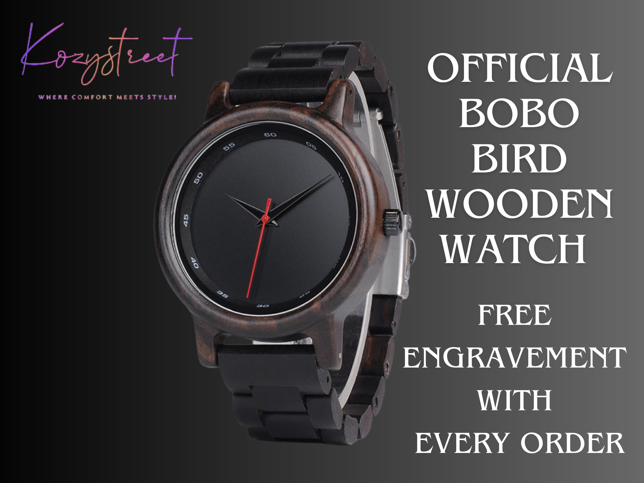 Engraved Wooden Watch – Personalized Gift for Dad, Anniversary Gift for Him, Groomsmen Watch, Boyfriend Gift, Men's Wood Watch