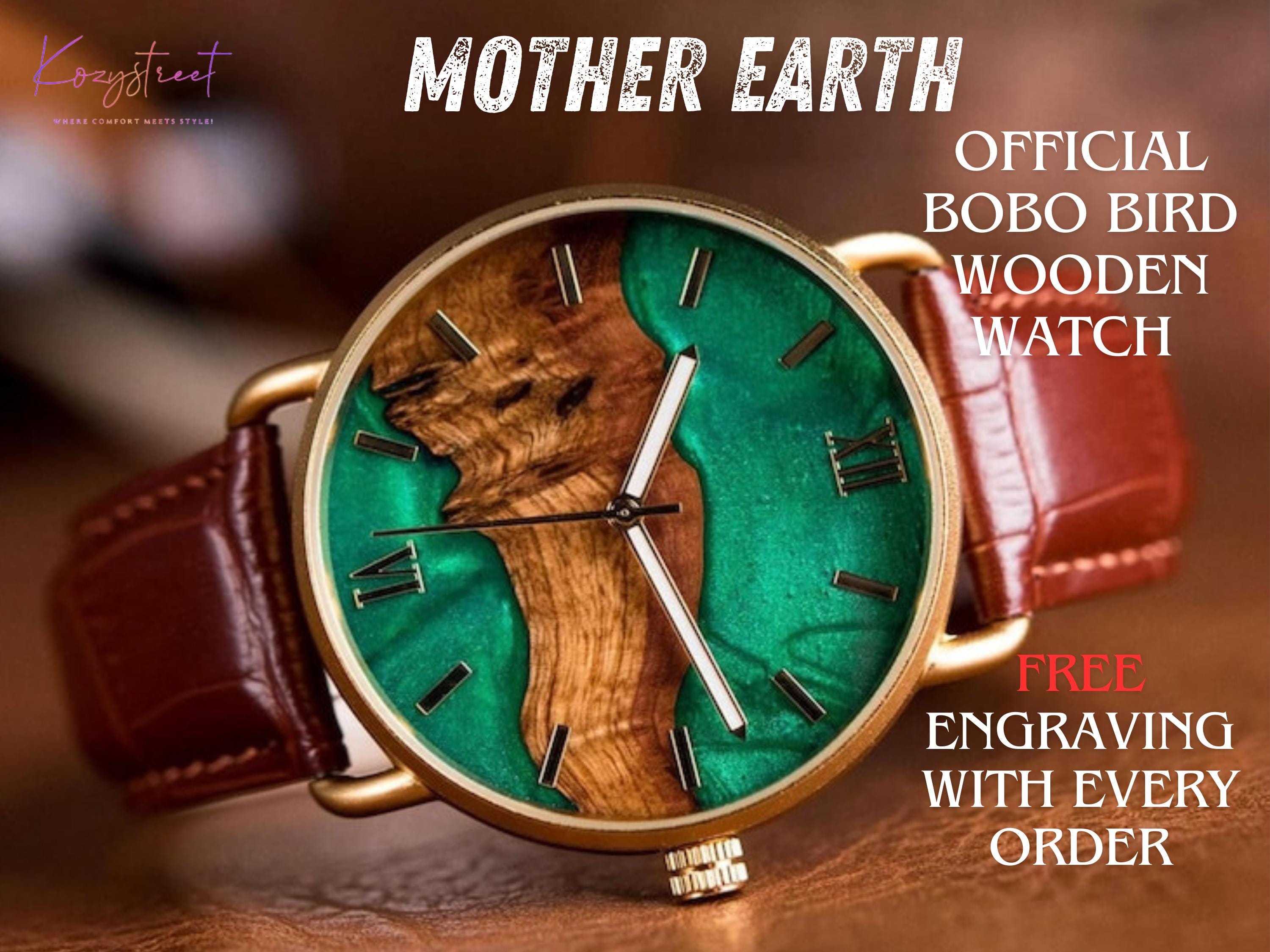 Engraved Wooden Watch 🪵 with Leather Strap ⌚| Best Gift for Him 🎁 Personalised Anniversary & Birthday Gift 🎉