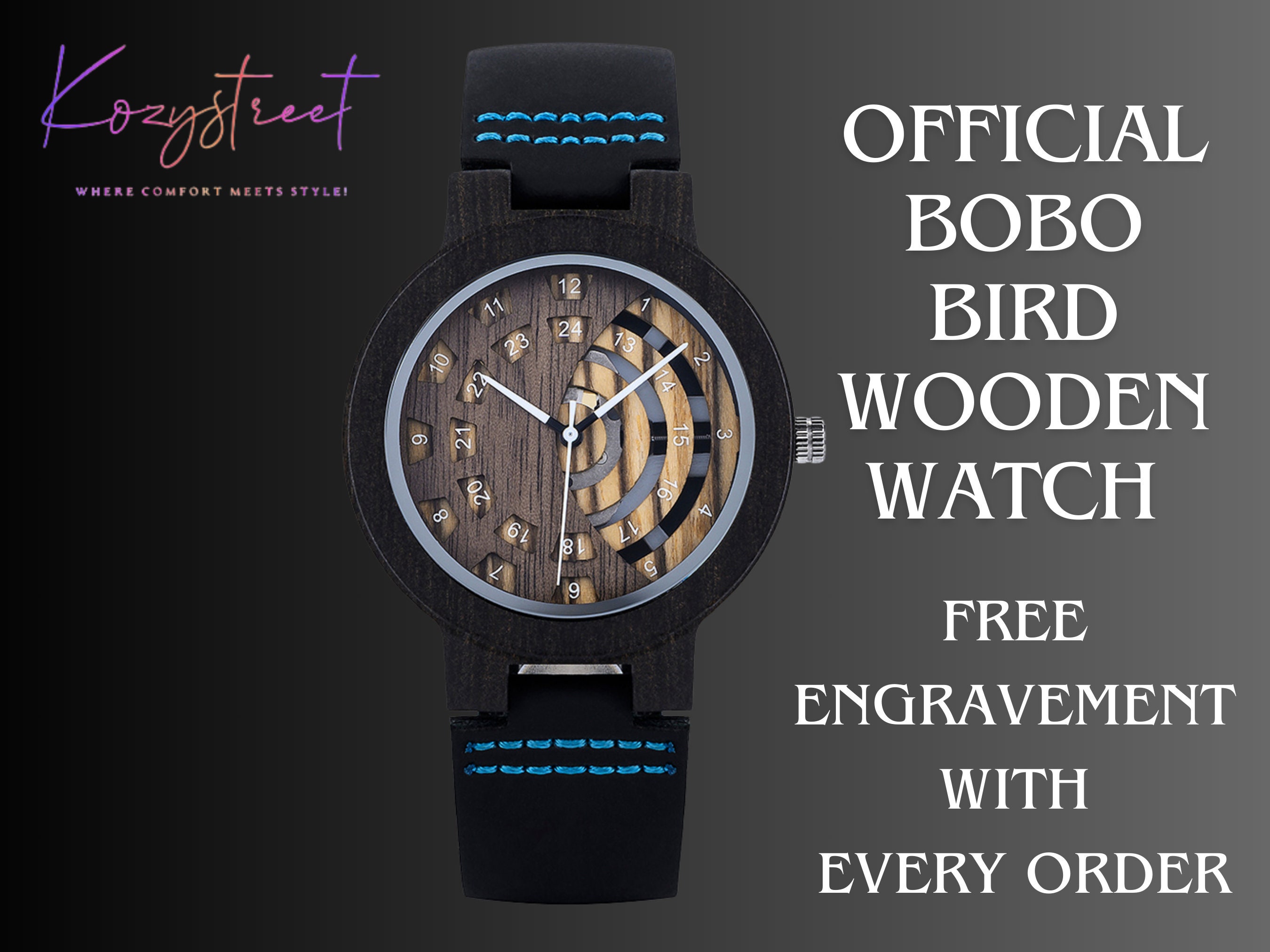 Personalized Engraved Wooden Watch – Anniversary Gift for Him, Groomsmen, Dad, Boyfriend, and Men’s Wood Watch