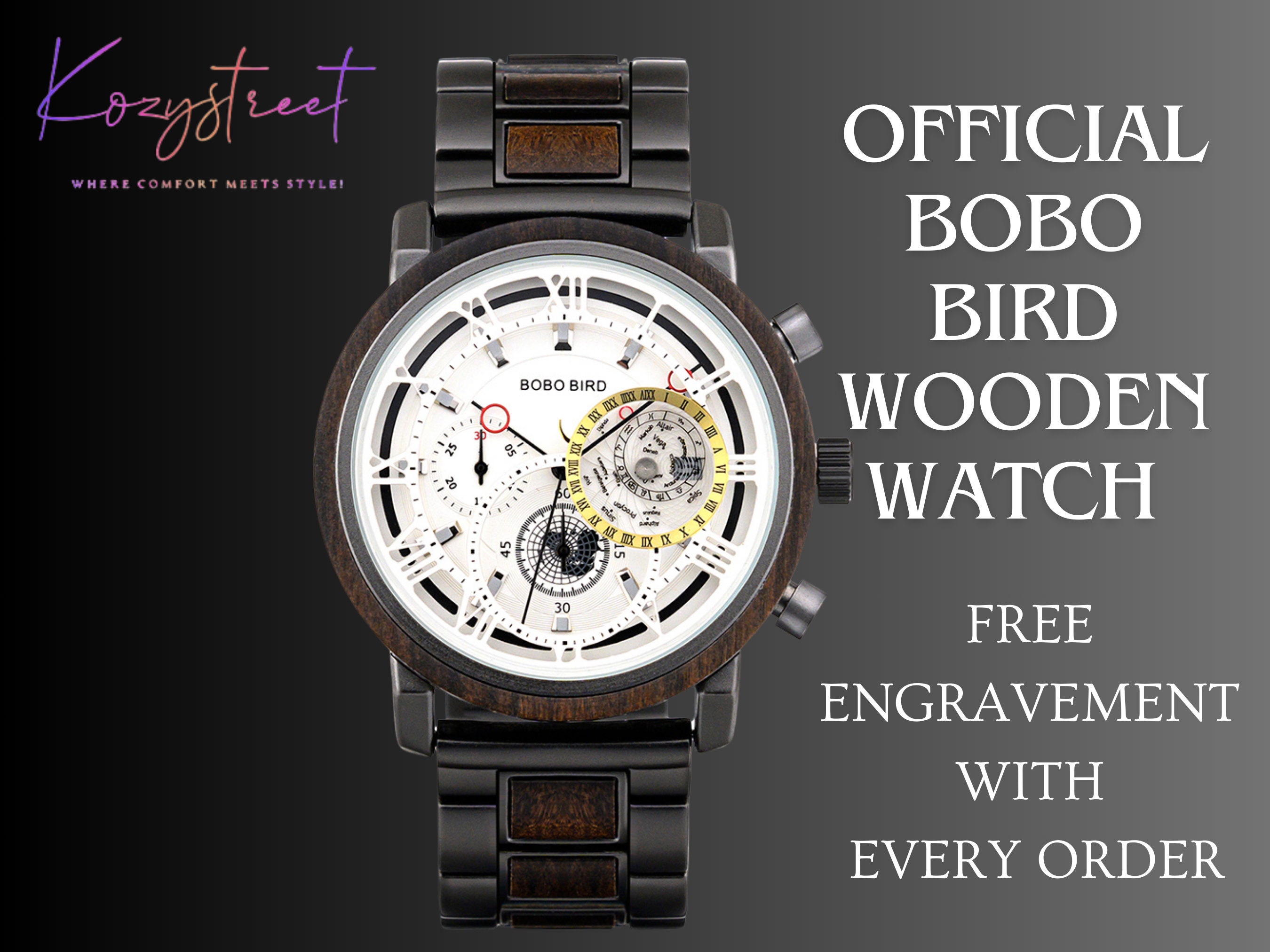 Personalized Engraved Wooden Watch for Men – Unique 1st Anniversary & Valentine’s Gift for Him, Perfect Gift for Boyfriend