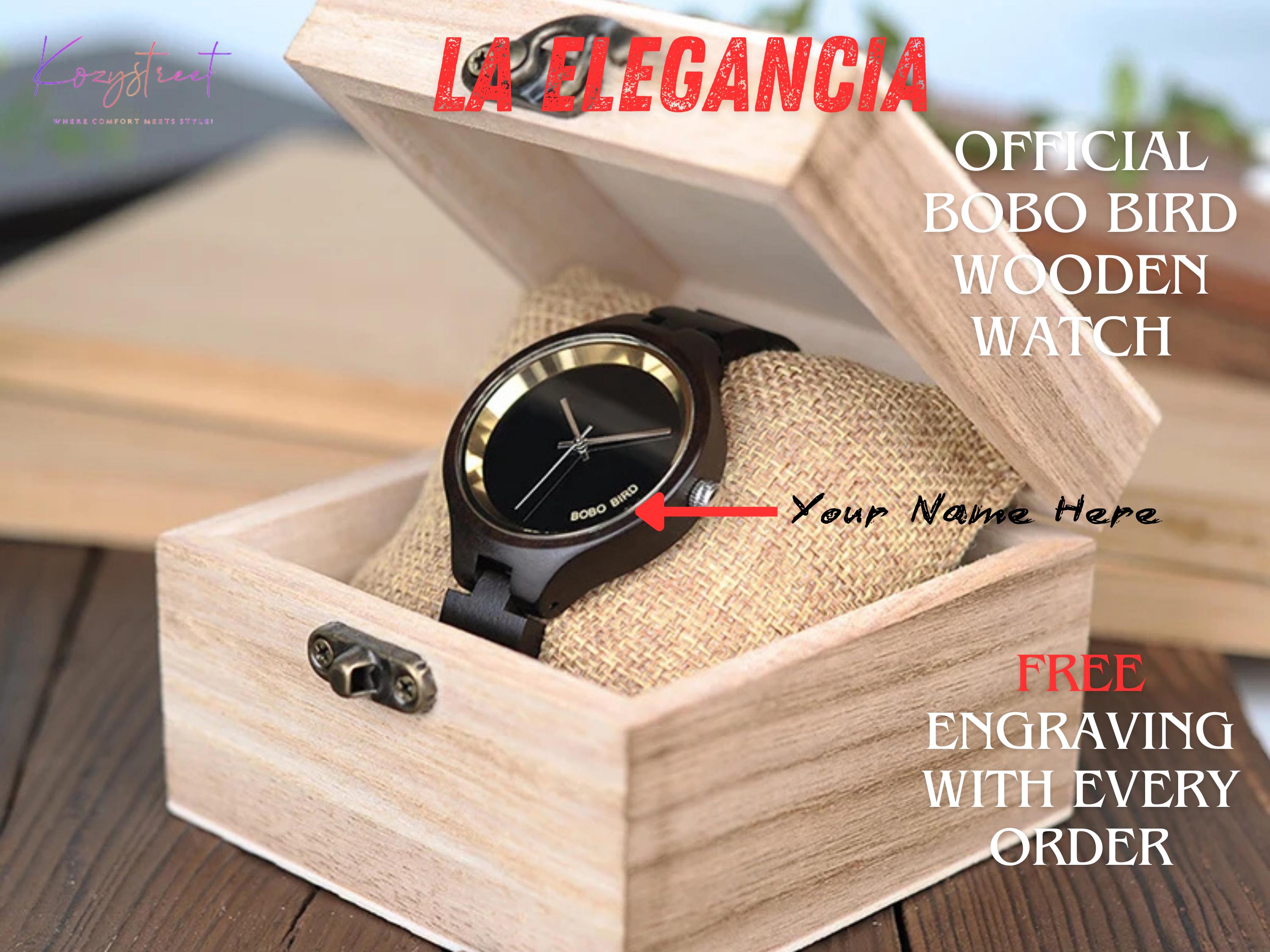 Engraved Wooden Watch for Women – Personalized Gift for Girlfriend, Wife, or Bridesmaid | Unique Christmas Gift for Her