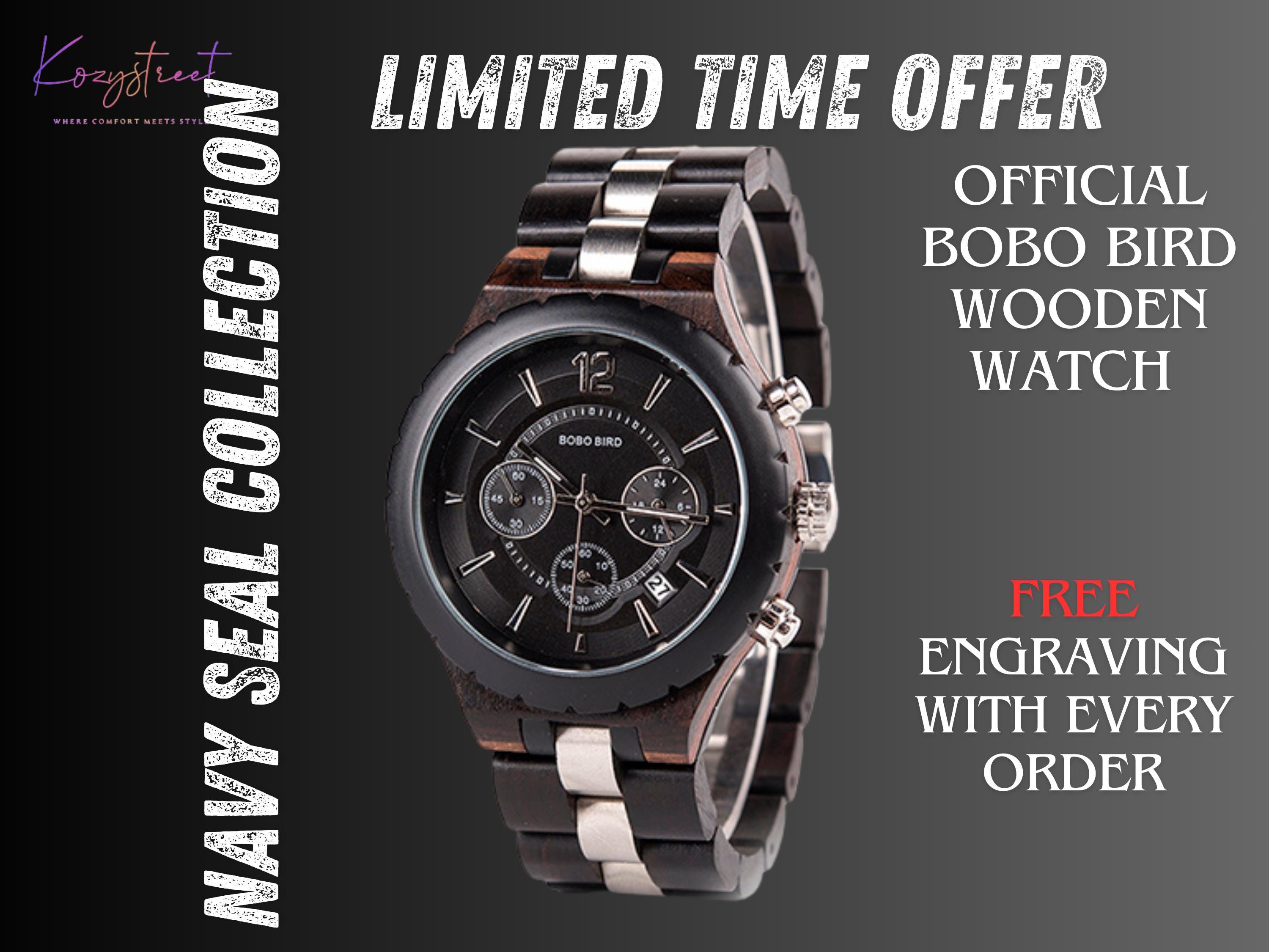 Navy Seal Edition Wooden Watch ⌚🎖️ | New Arrival 🚀 | Engraved Personalized Gift for Him, Dad & More 🎁