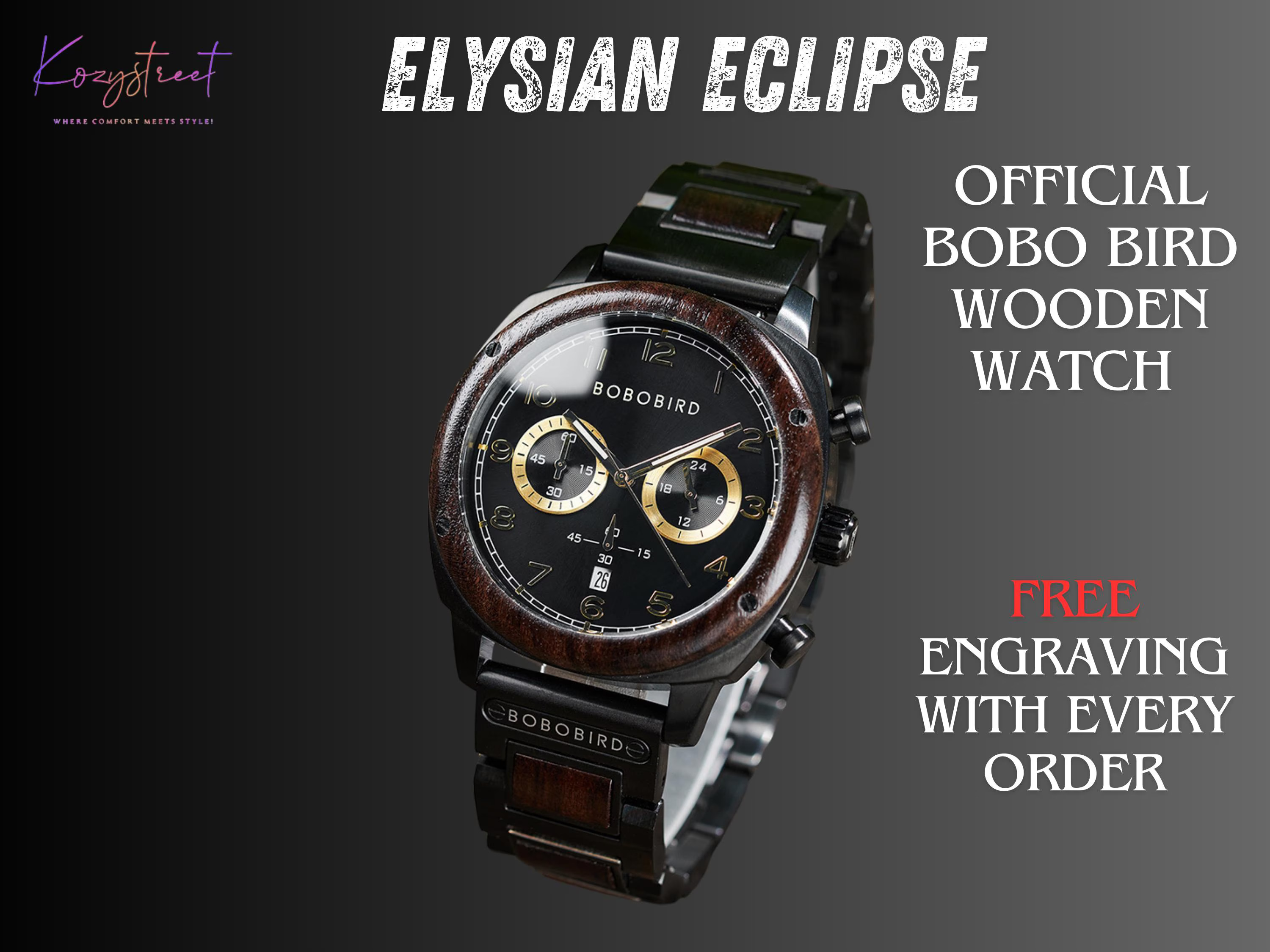 Custom Wooden Watch for Him – Stylish Engraved Design 🌿 Thoughtful Anniversary, Birthday & Christmas Gift 🕰️