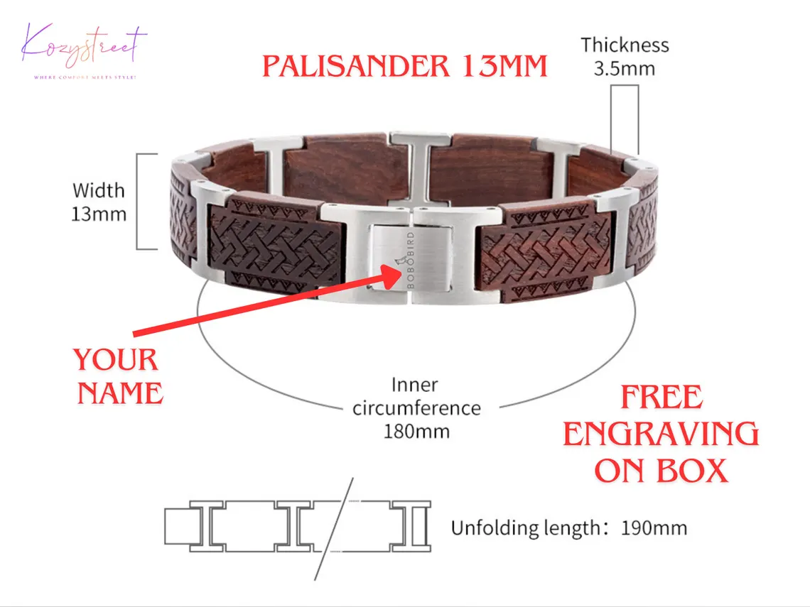 Handmade Wooden Bracelet for Him & Her 🎁 Adjustable Jewelry Gift 🎂