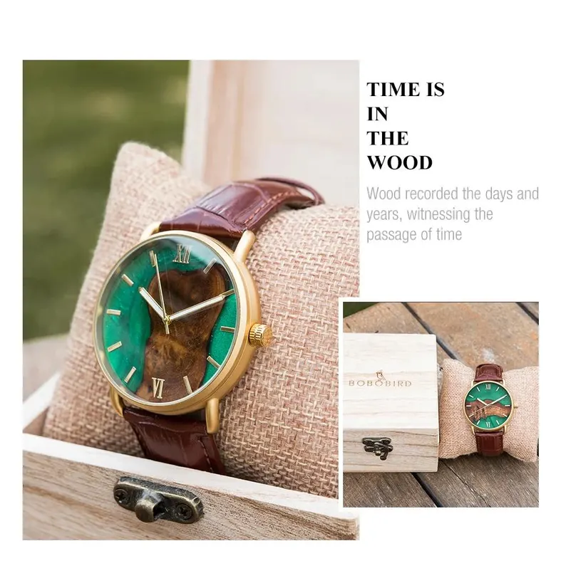 Engraved Wooden Watch 🪵 with Leather Strap ⌚| Best Gift for Him 🎁 Personalised Anniversary & Birthday Gift 🎉